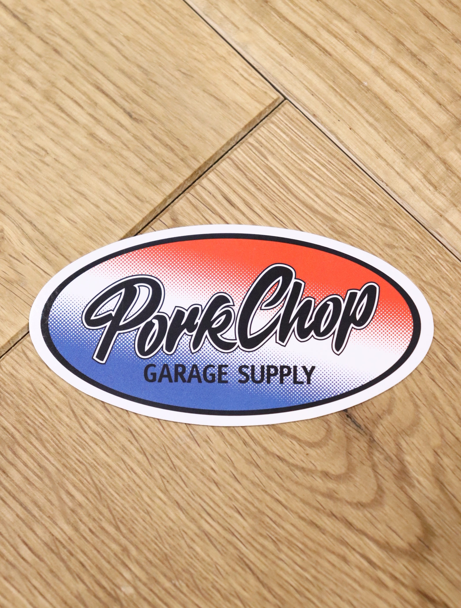 PORKCHOP GARAGE SUPPLY　　　「OVAL TRICOLOR STICKER 」 　ステッカー