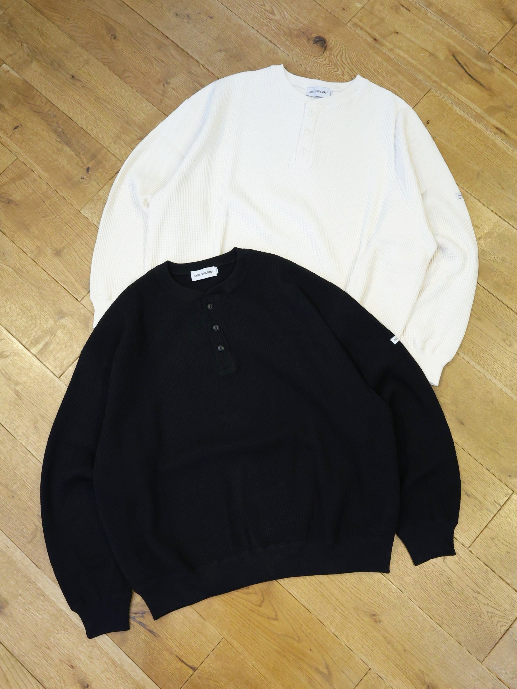 COOTIE　「N/C Waffle Henley Sweatshirt」　ワッフル ヘンリーネックスウェットシャツ