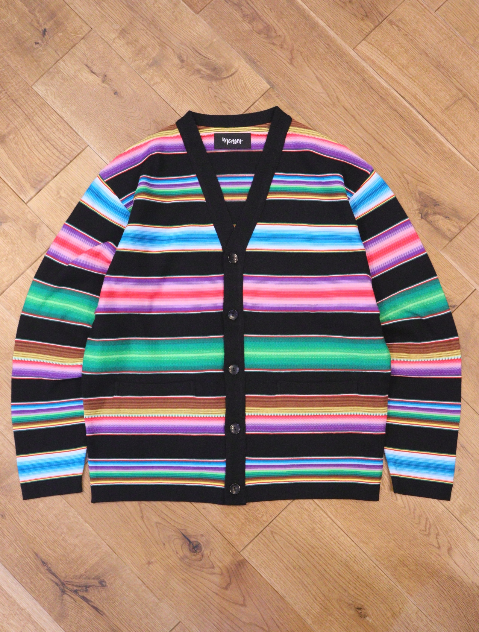 MASSES　　「RUG COTTON CARDIGAN」　　ボーダーニットカーディガン