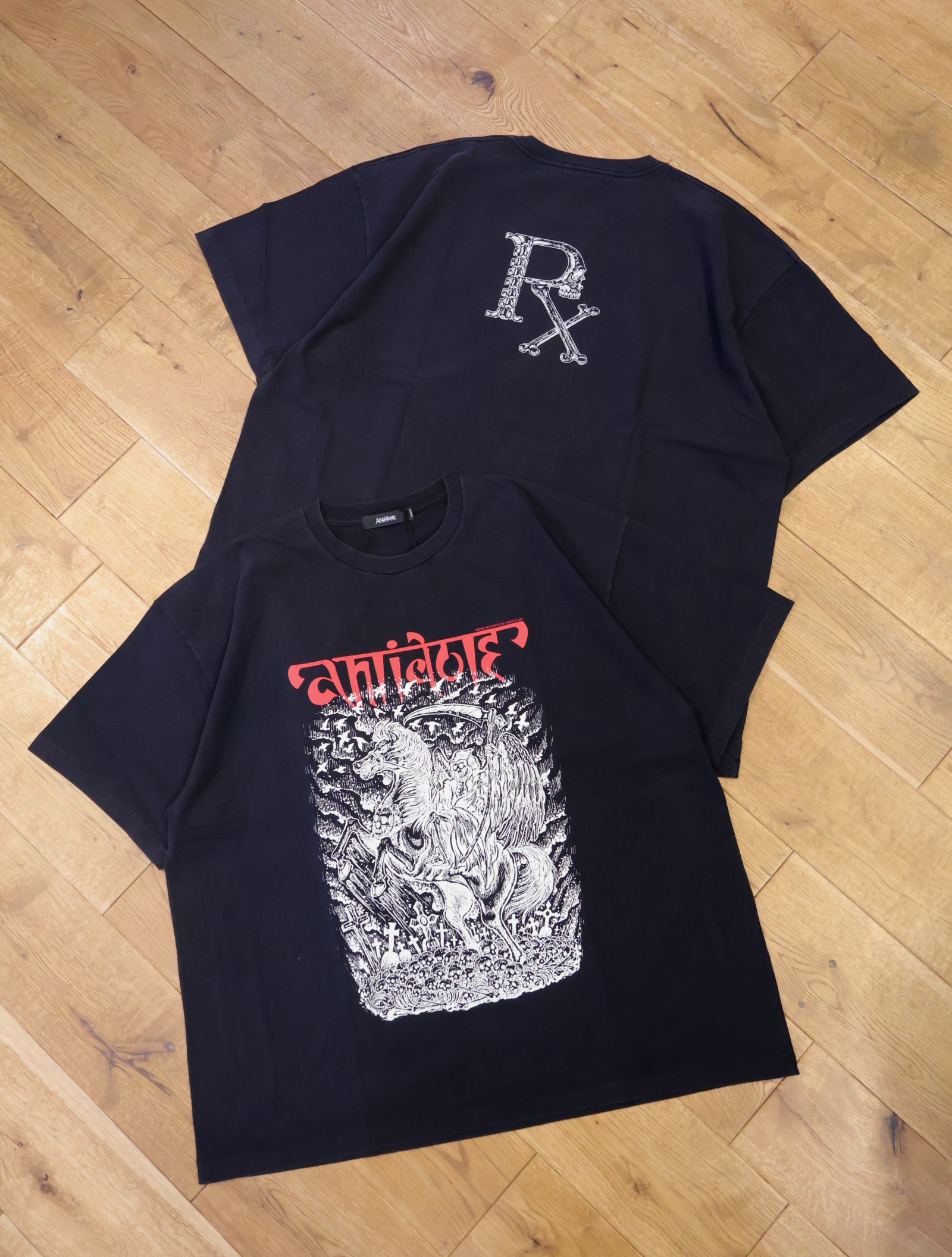 ANTIDOTE BUYERS CLUB　　「Fade Wash S/S Tee (Grim Reaper)」　　フェードウォッシュ ワイドシルエットティーシャツ