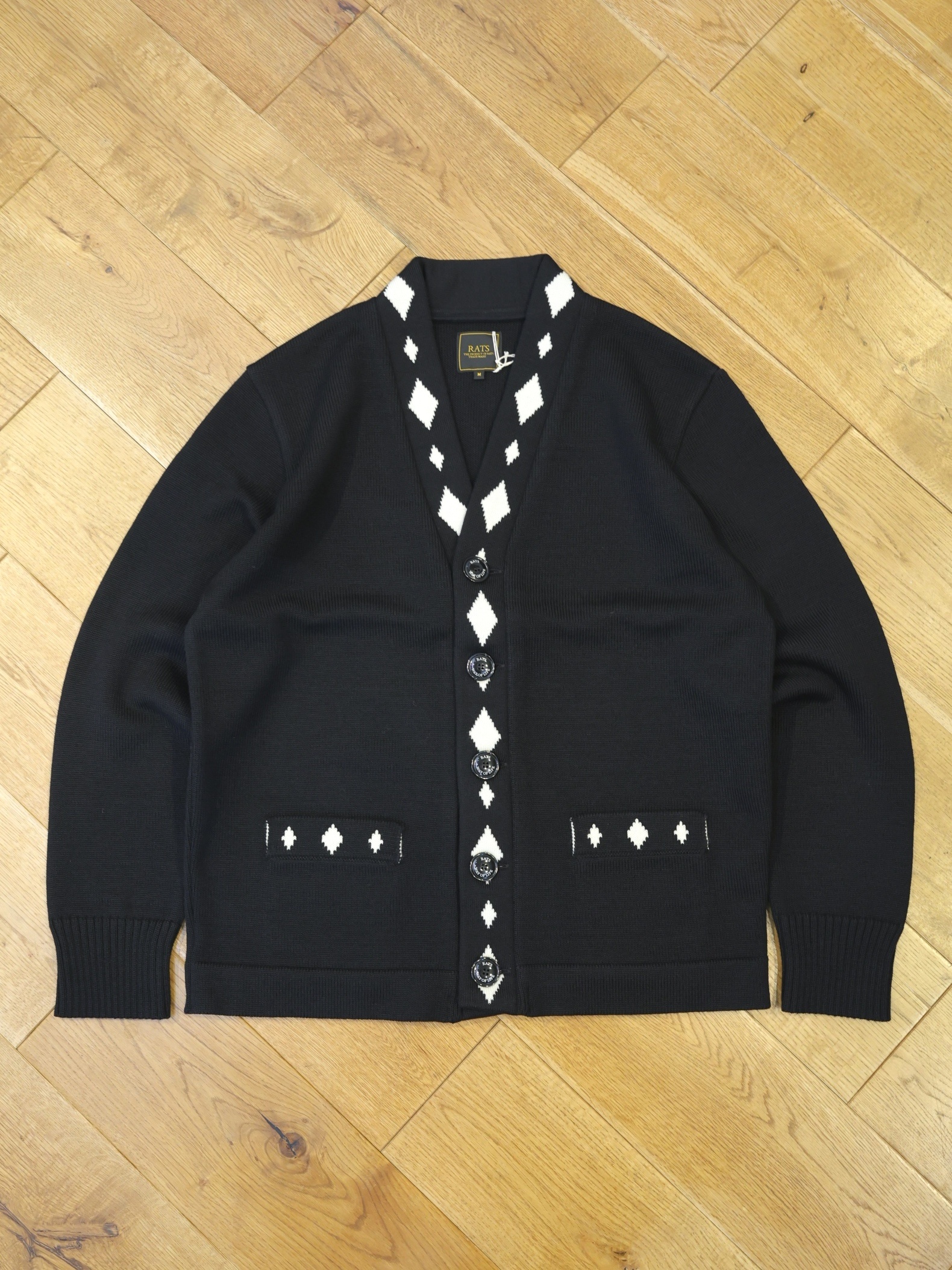 RATS　 「ARGYLE CARDIGAN」　 アーガイル ウールニットカーディガン