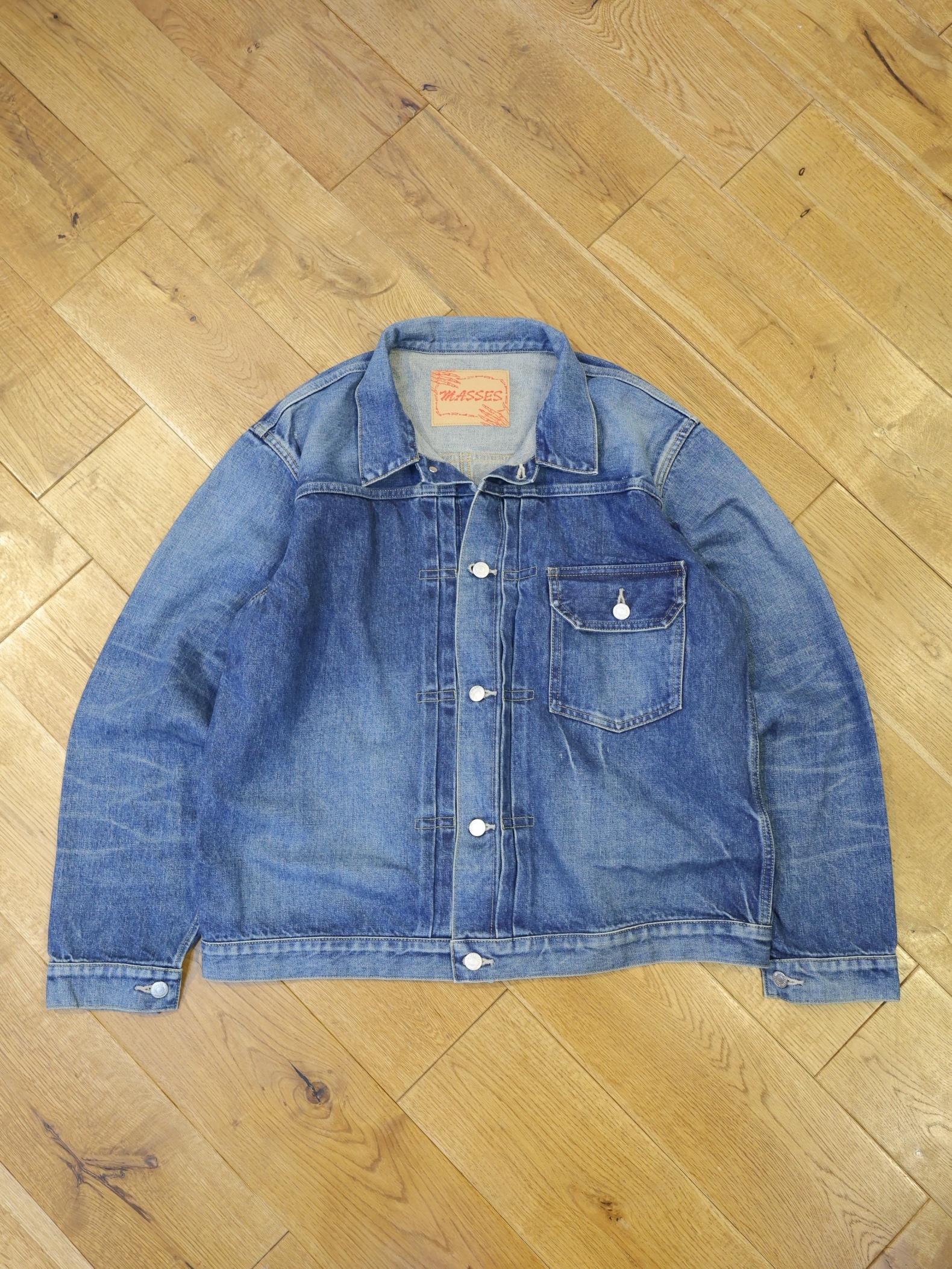 MASSES　　「DENIM JKT A H.WASH」　ヴィンテージ加工 1stタイプ デニムジャケット