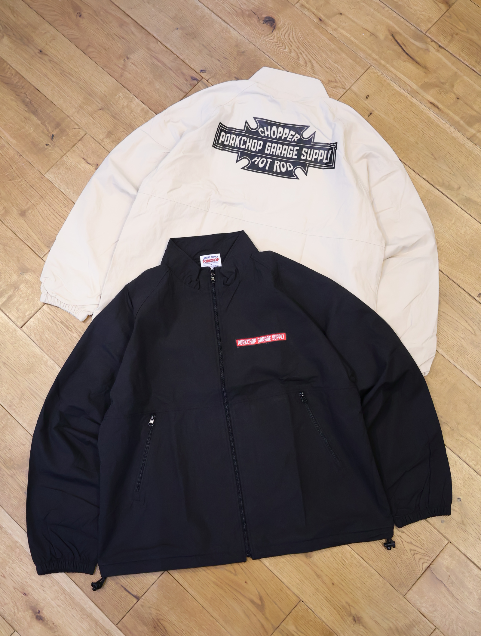 PORKCHOP GARAGE SUPPLY 　「BAR & SHIELD TRACK JKT」 ナイロン トラックジャケット