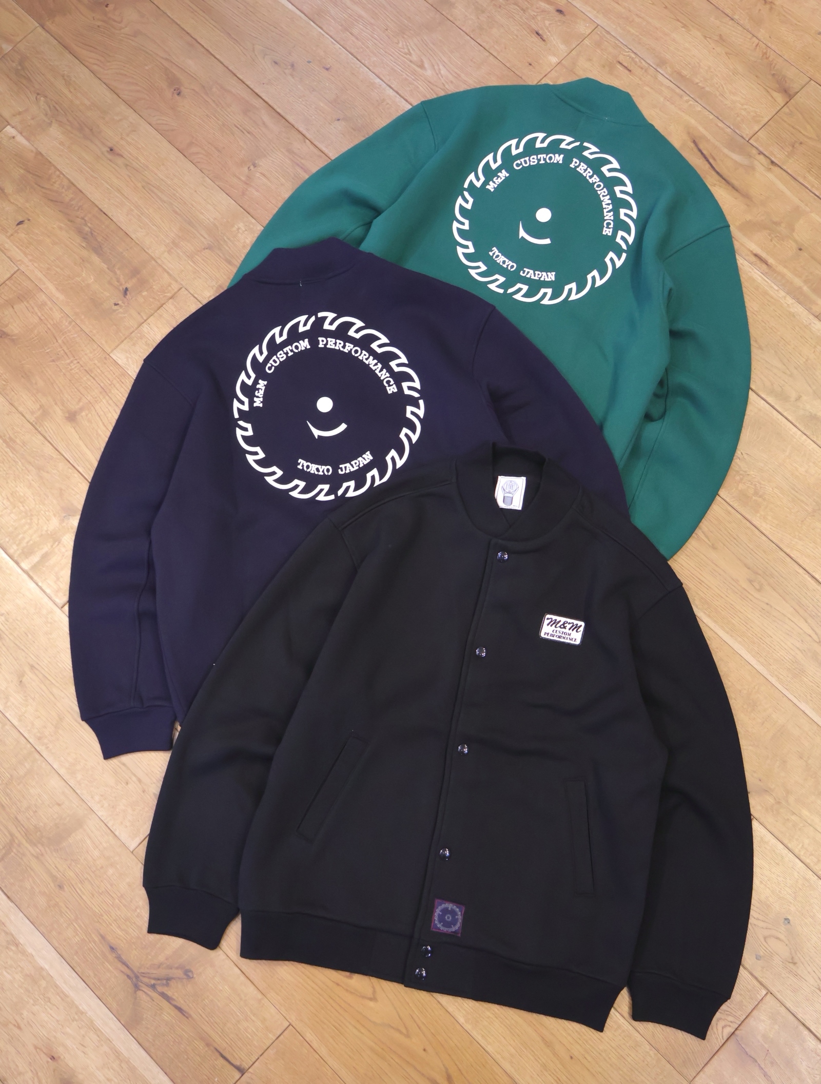 M&M CUSTOM PERFORMANCE  　「LOOSE FIT SWEAT SNAP JACKET」　ルーズフィットスウェット スナップジャケット