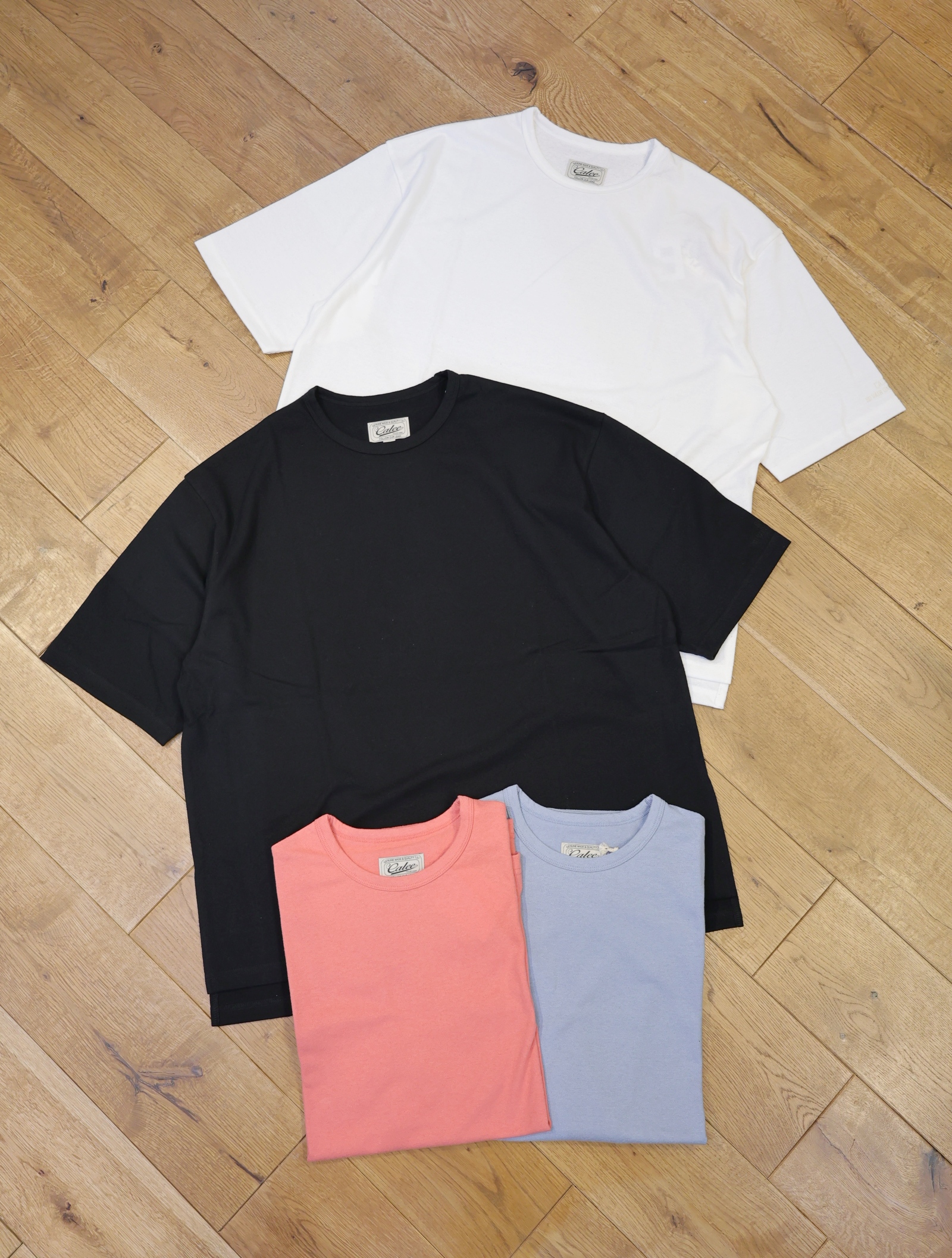 CALEE 　 「5 LENGHT BOUCLE CS」    ブークレー ハーフスリーブスリットカットソー