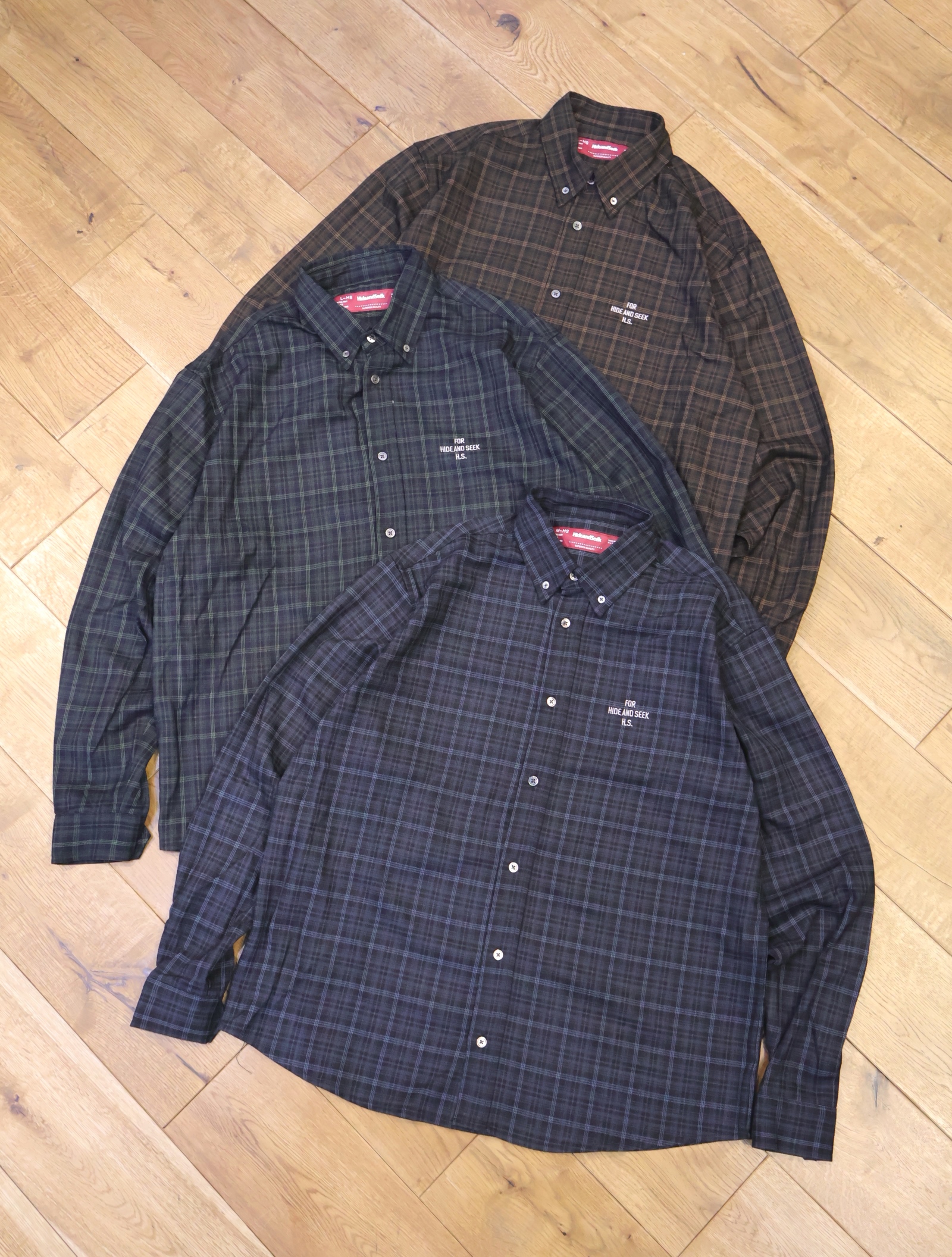 Hide and Seek　「Check B.D.L/S Shirt」　チェック ボタンダウンシャツ