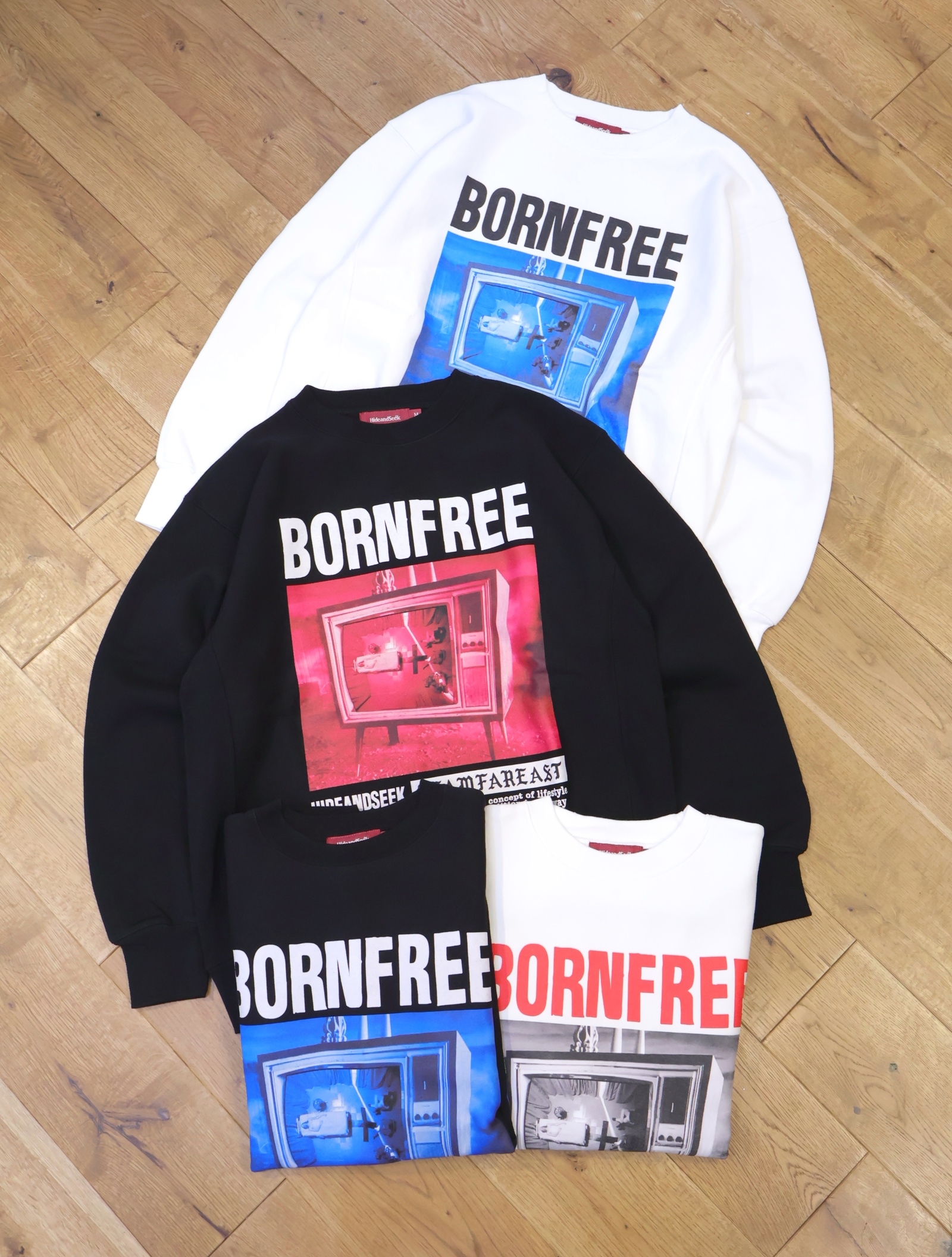 Hide and Seek　「TV Sweat Shirt 」　クルーネックスウェット