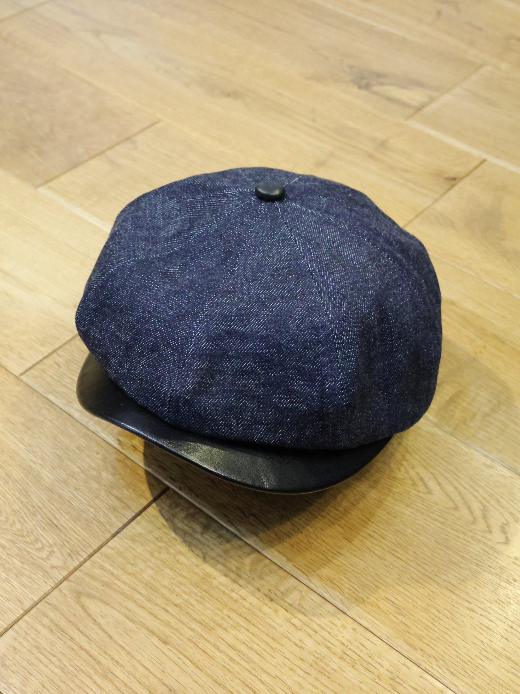 CALEE 　「LEATHER WAPPEN DENIM BRIM LEATHER CAS」　デニムキャスケット