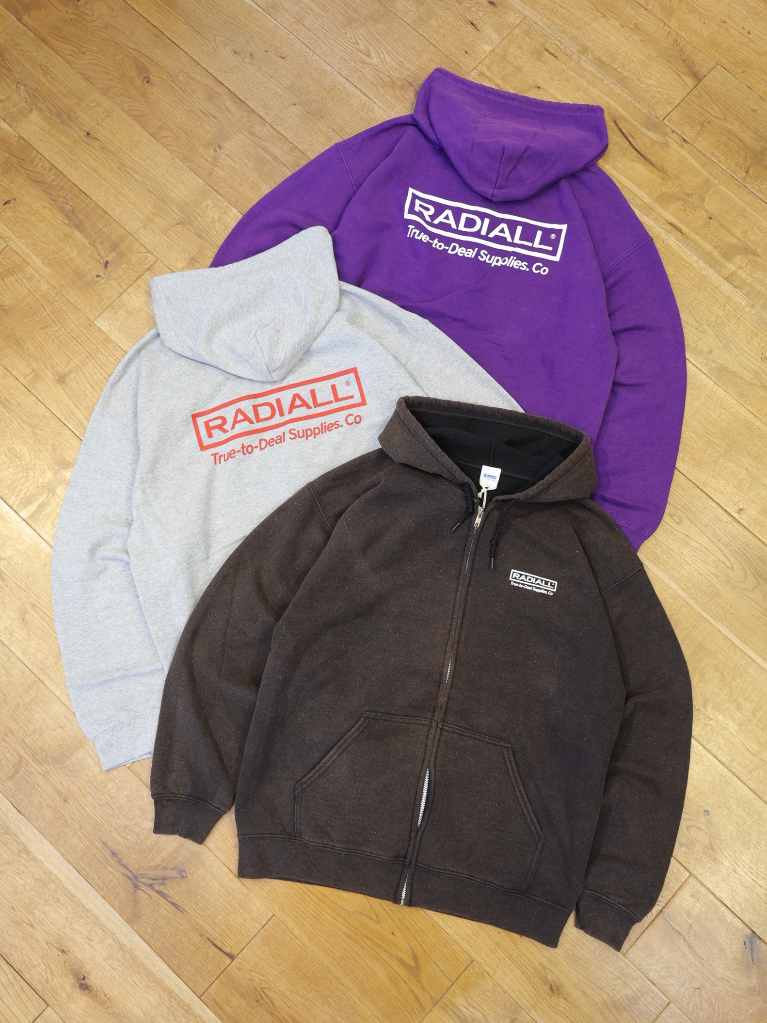 RADIALL 　　「SUPPLY - ZIP UP HOODIE SWEATSHIRT L/S」　 ミストブリーチ加工 スウェットジップアップフーディー