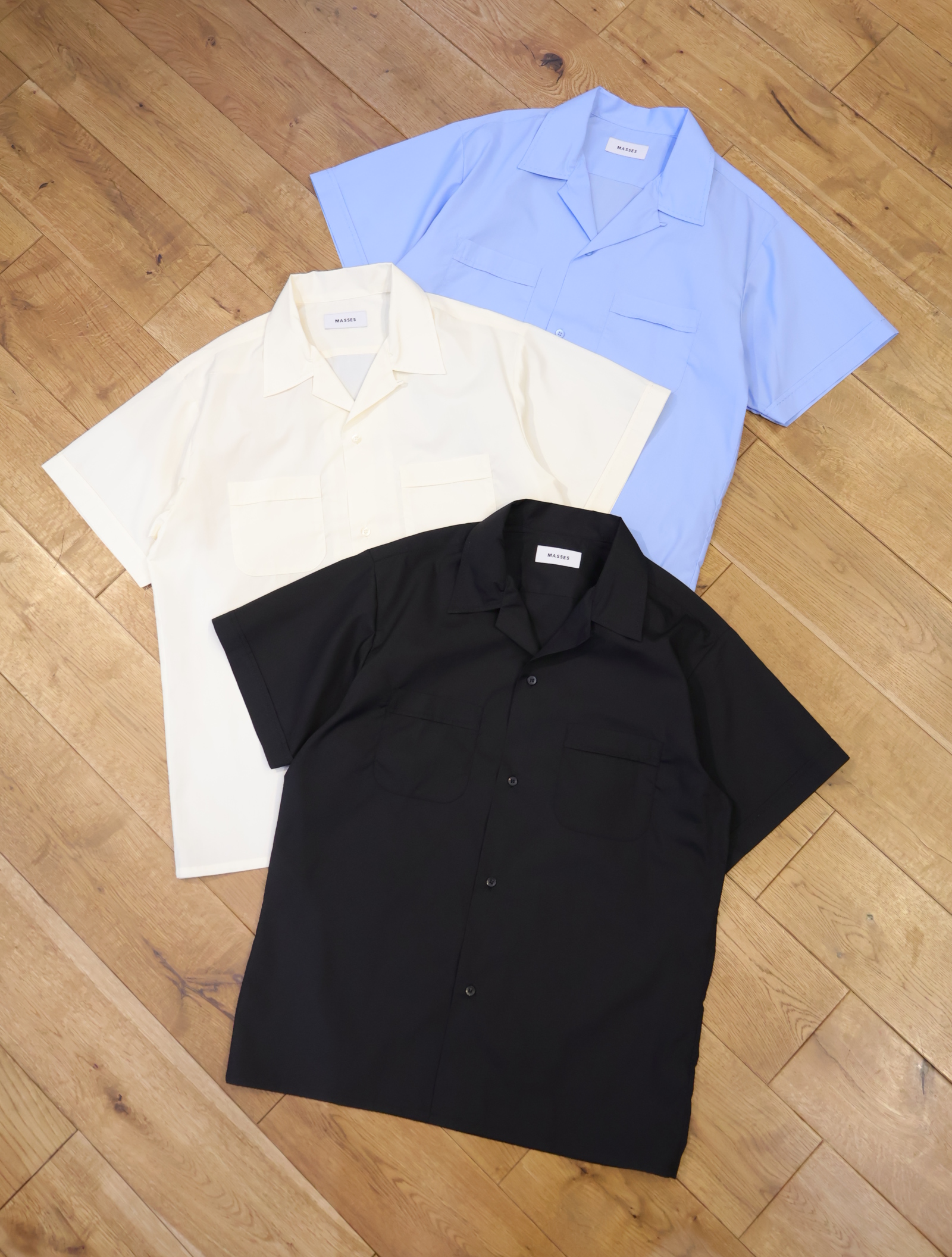 MASSES　「H.S SHIRT S/S」　オープンカラー ワークシャツ