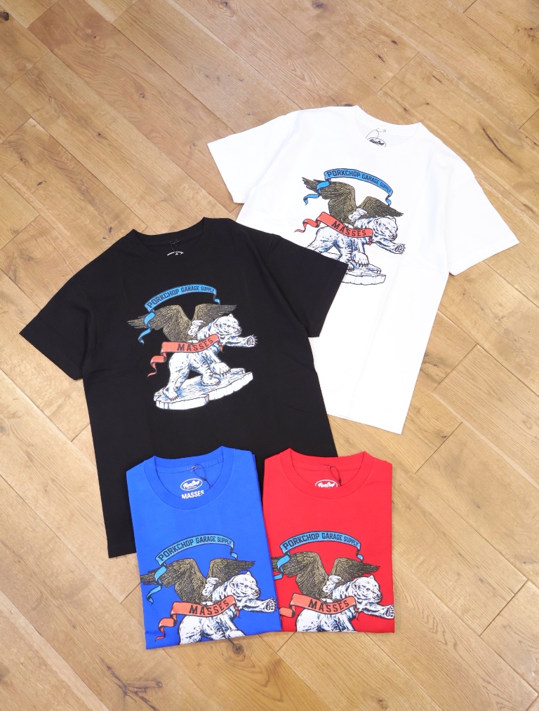 PORKCHOP GARAGE SUPPLY × MASSES　  「T-SHIRT POLAR BEAR P」   プリントティーシャツ