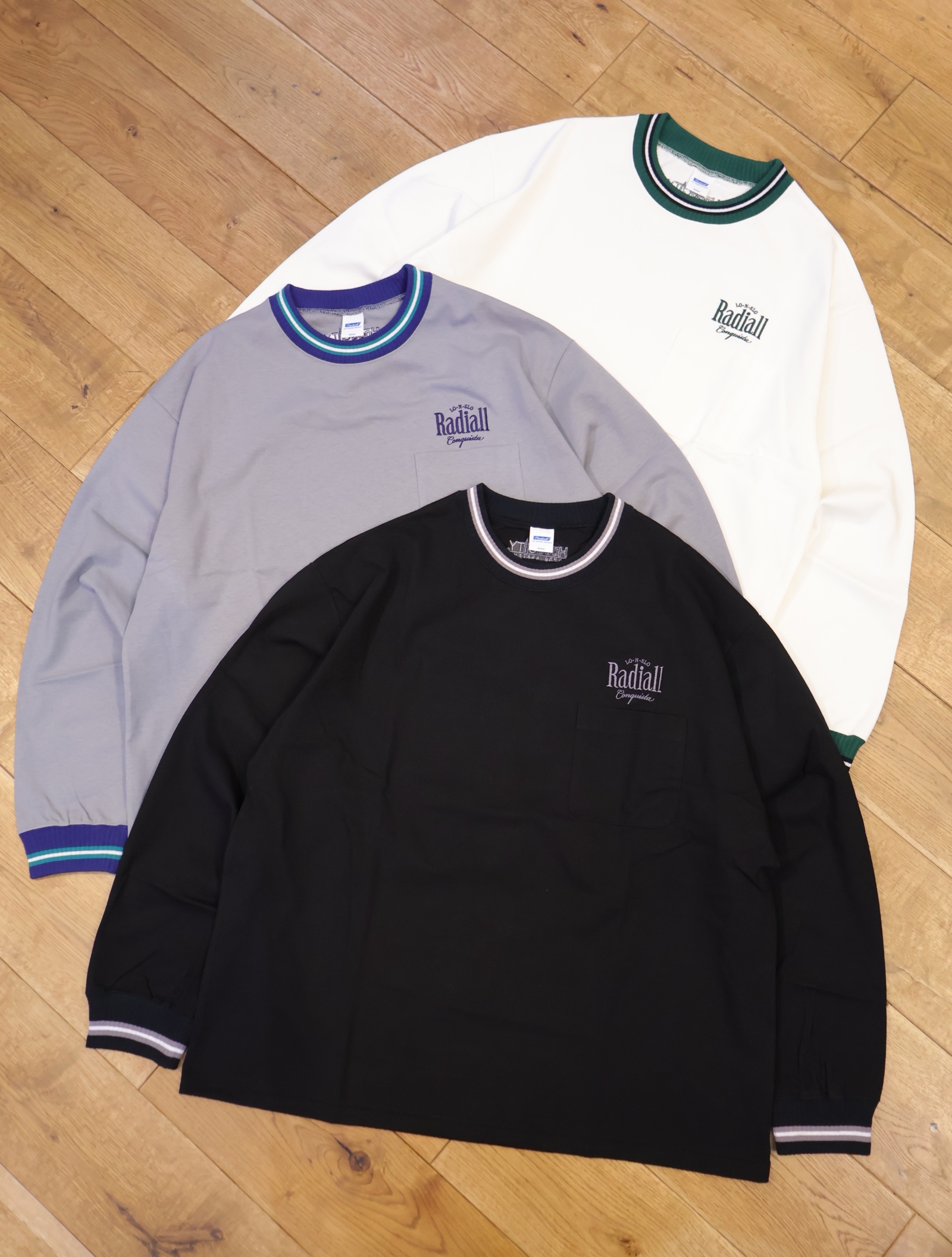 RADIALL 　「COLLEGE - CREW NECK T-SHIRT L/S」　ロングスリーブポケットティーシャツ