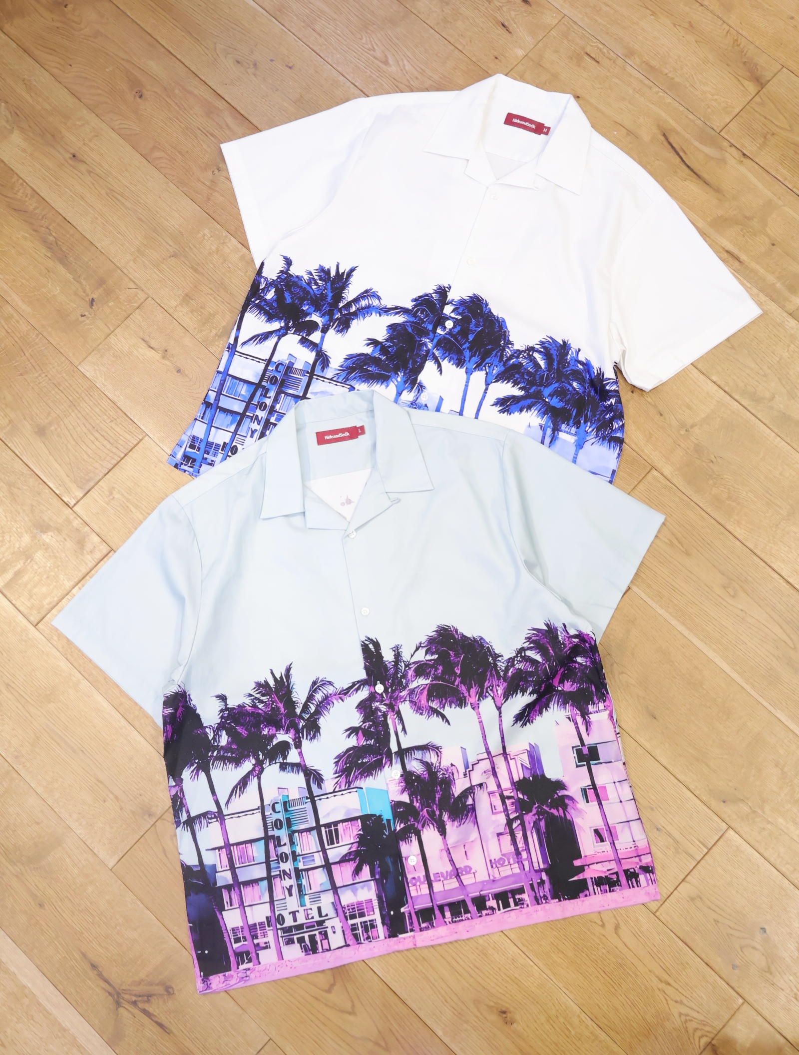 Hide and Seek　「Palmtree S/S Shirt」　オープンカラーシャツ