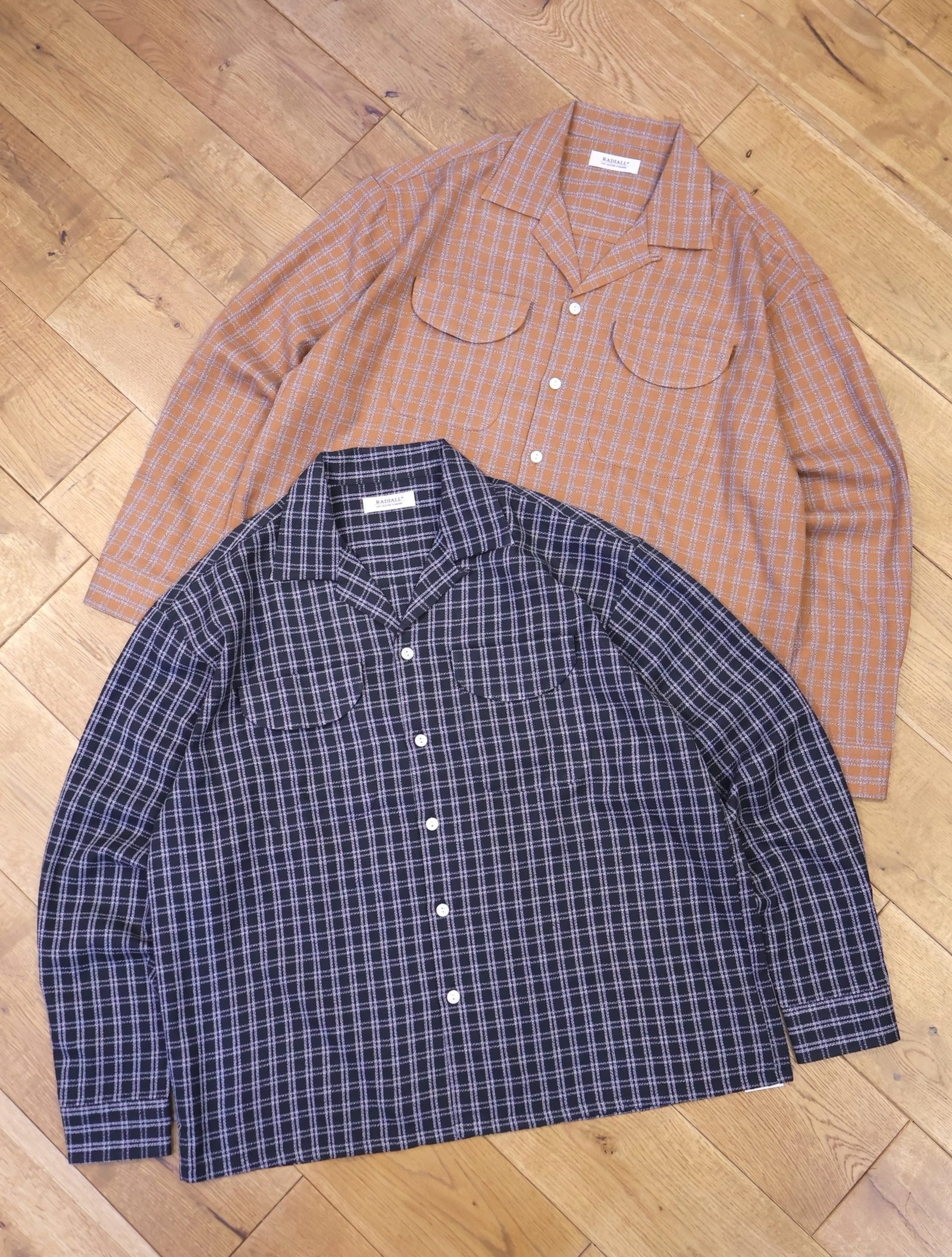 RADIALL　　「SHOEBOX - OPEN COLLARED SHIRT L/S」　 ドビーチェック オープンカラーシャツ