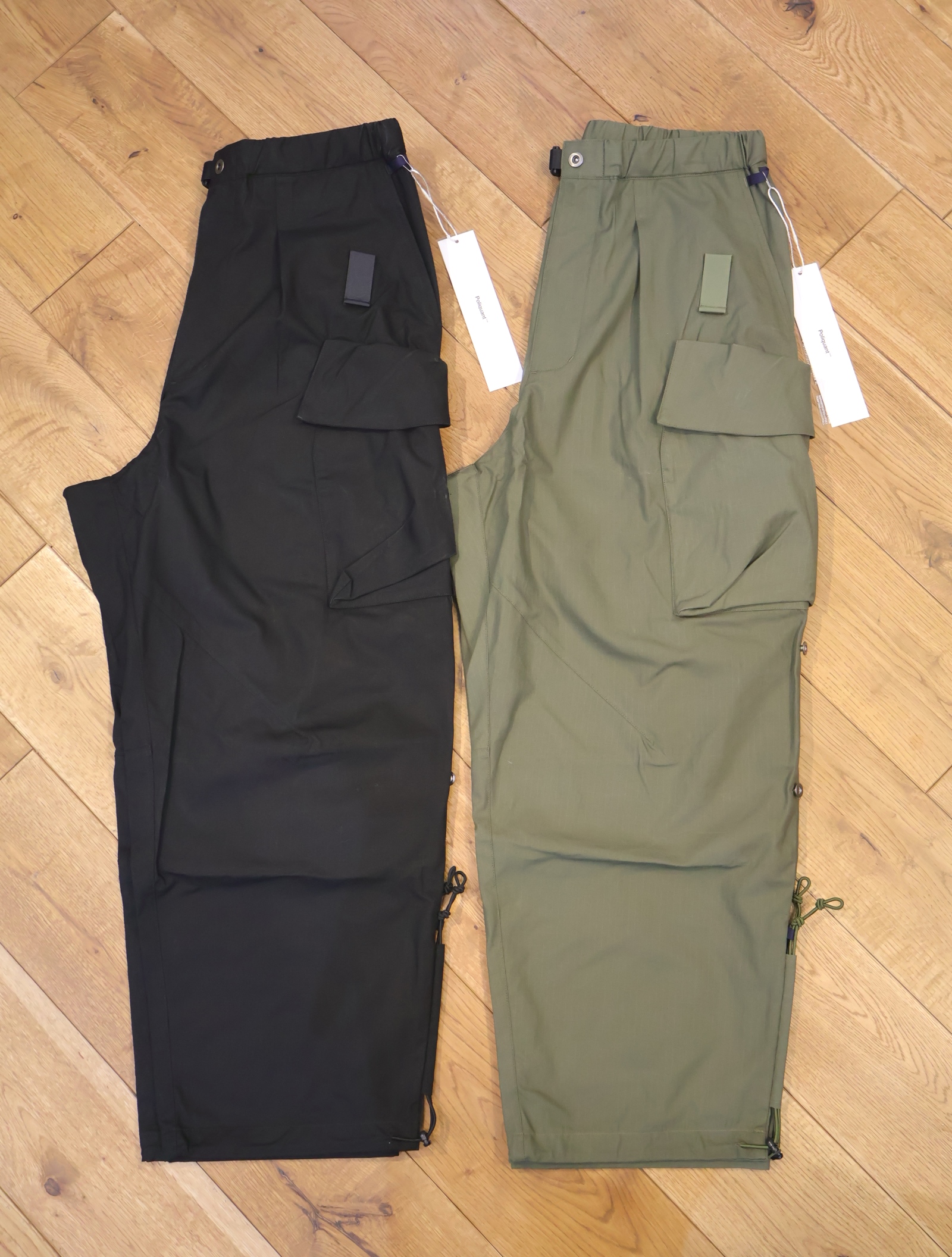 POLIQUANT　「THE CHANGING LENGTH/HEM DEFORMED CARGO PANTS」　ワイドカーゴパンツ