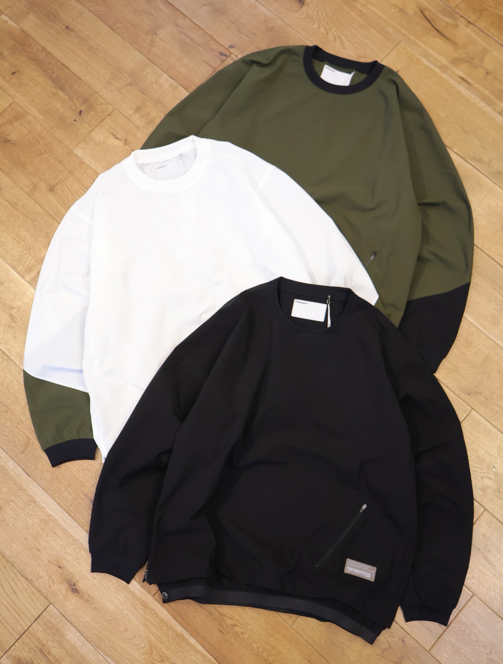 POLIQUANT　「THE STRECHED SOLOTEX®FIBER PCS PULLOVER」　ロングスリーブプルオーバーシャツ