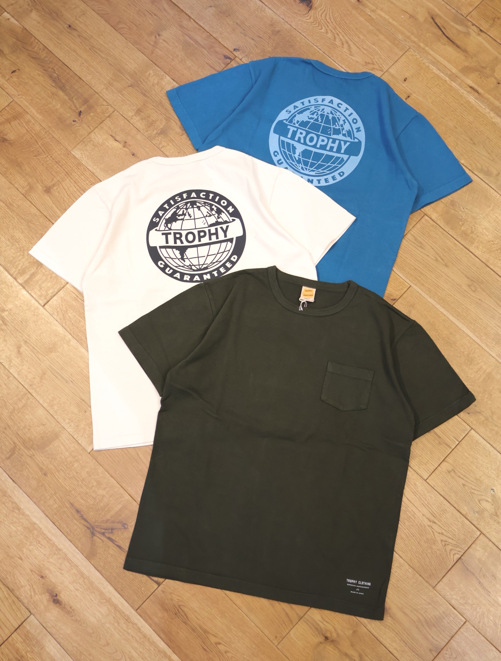 TROPHY CLOTHING　　「Earth Logo OD Tee」　プリント ポケットティーシャツ