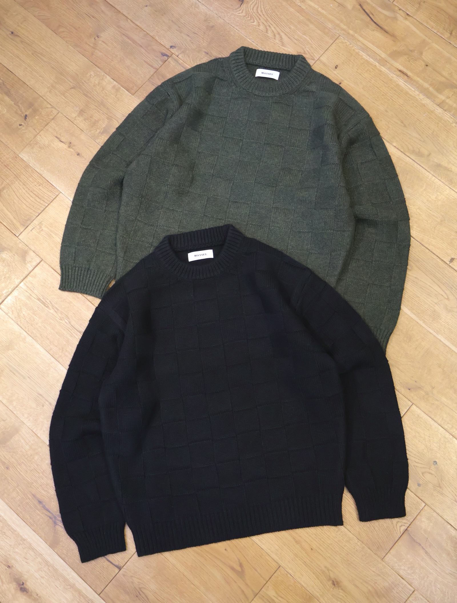MASSES　「SWEATER CHECKER」　クルーネックニットセーター