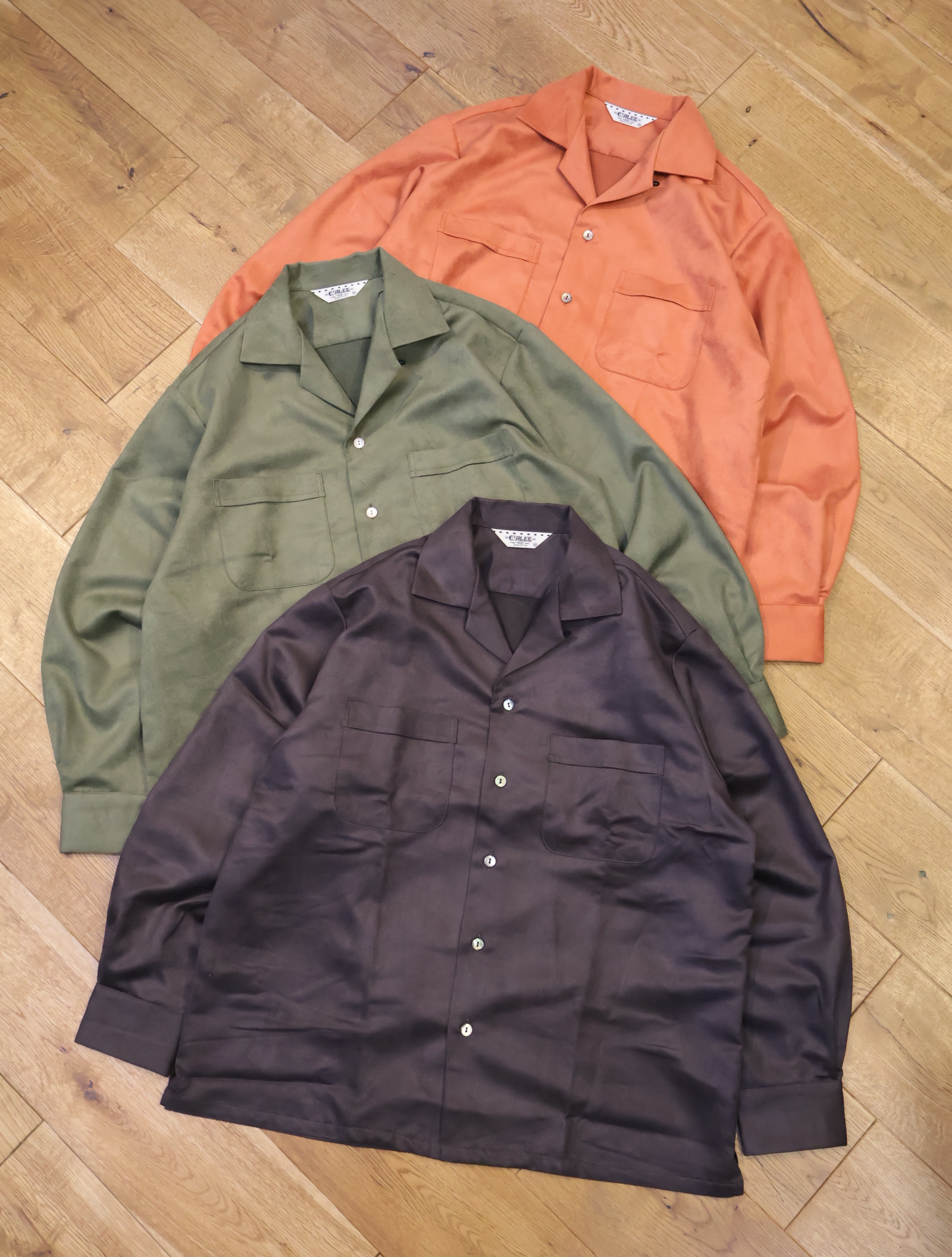 CALEE 　「FAUX SUEDE SH」  フェイクスウェード オープンカラーシャツ