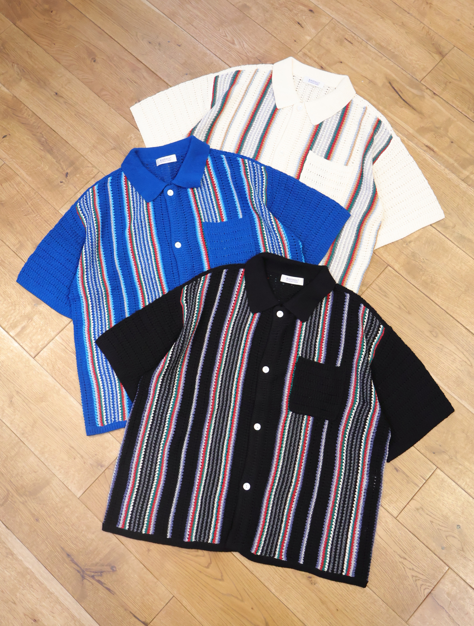 RADIALL　　「NUMBER FIVE SOUTH - REGULAR COLLARED SWEATER S/S」　 ショートスリーブ ニットシャツ