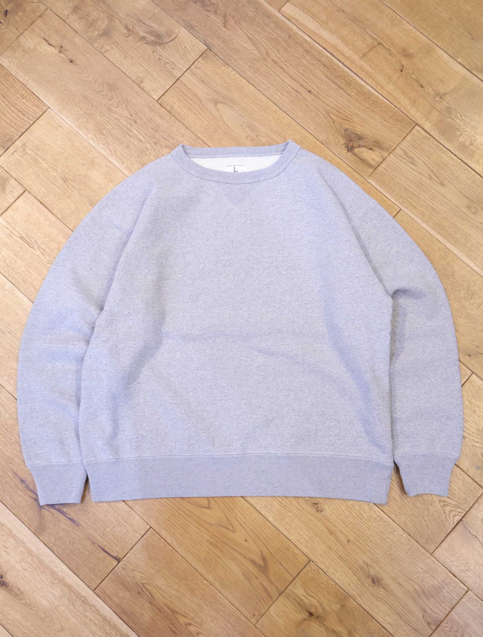 MASSES　  「SWEAT CREW H.WASH」   ウォッシュ加工 クルーネックスウェット