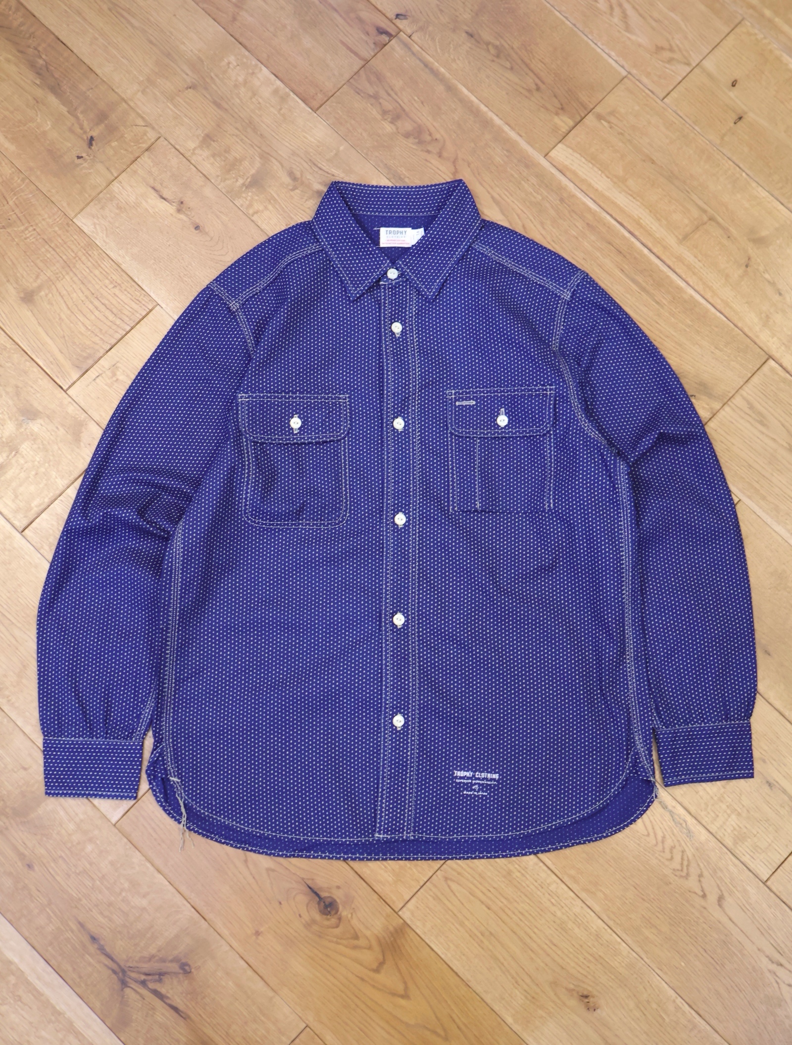 TROPHY CLOTHING　　「Polka Dot Harvest L/S Shirt」　　ポルカドット シャンブレーシャツ