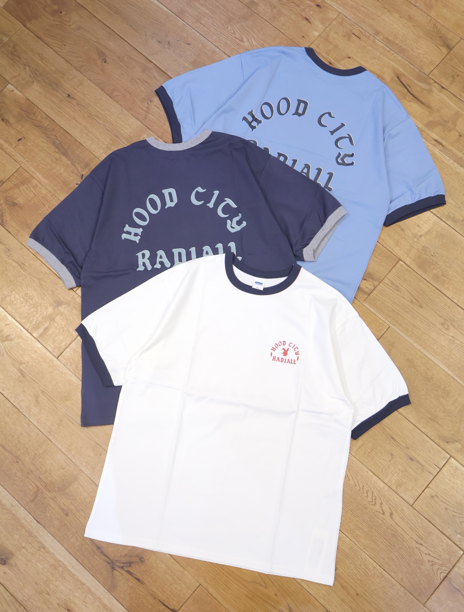 RADIALL 　「BUNNY D - CREW NECK T-SHIRT S/S」　リンガーティーシャツ