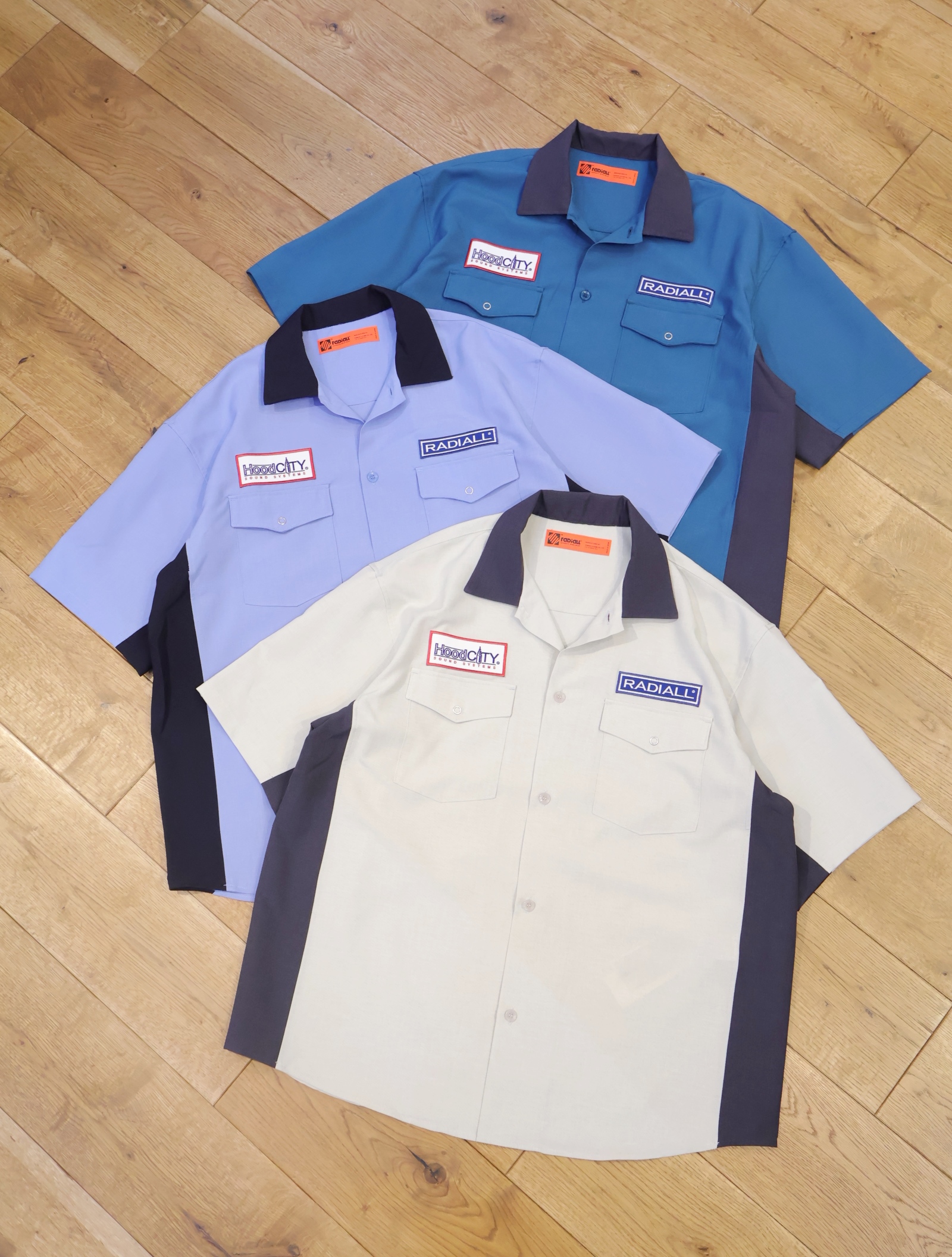 RADIALL　　「LOWLANE - REGULAR COLLARED SHIRT S/S」　 オープンカラーワークシャツ