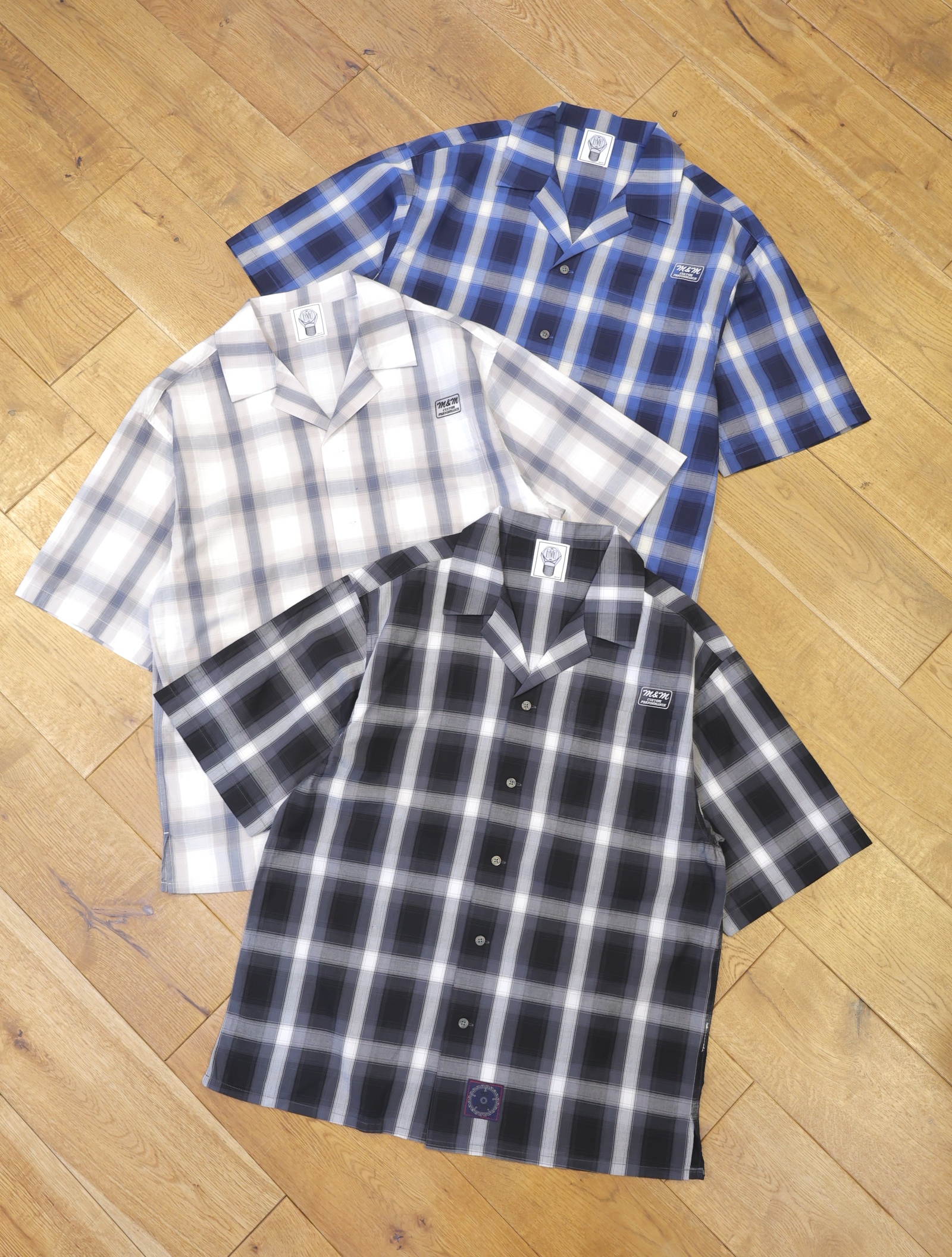 【5月23日 発売！】M&M CUSTOM PERFORMANCE  「OPEN COLLAR S/S SHIRT」　オープンカラー チェックシャツ