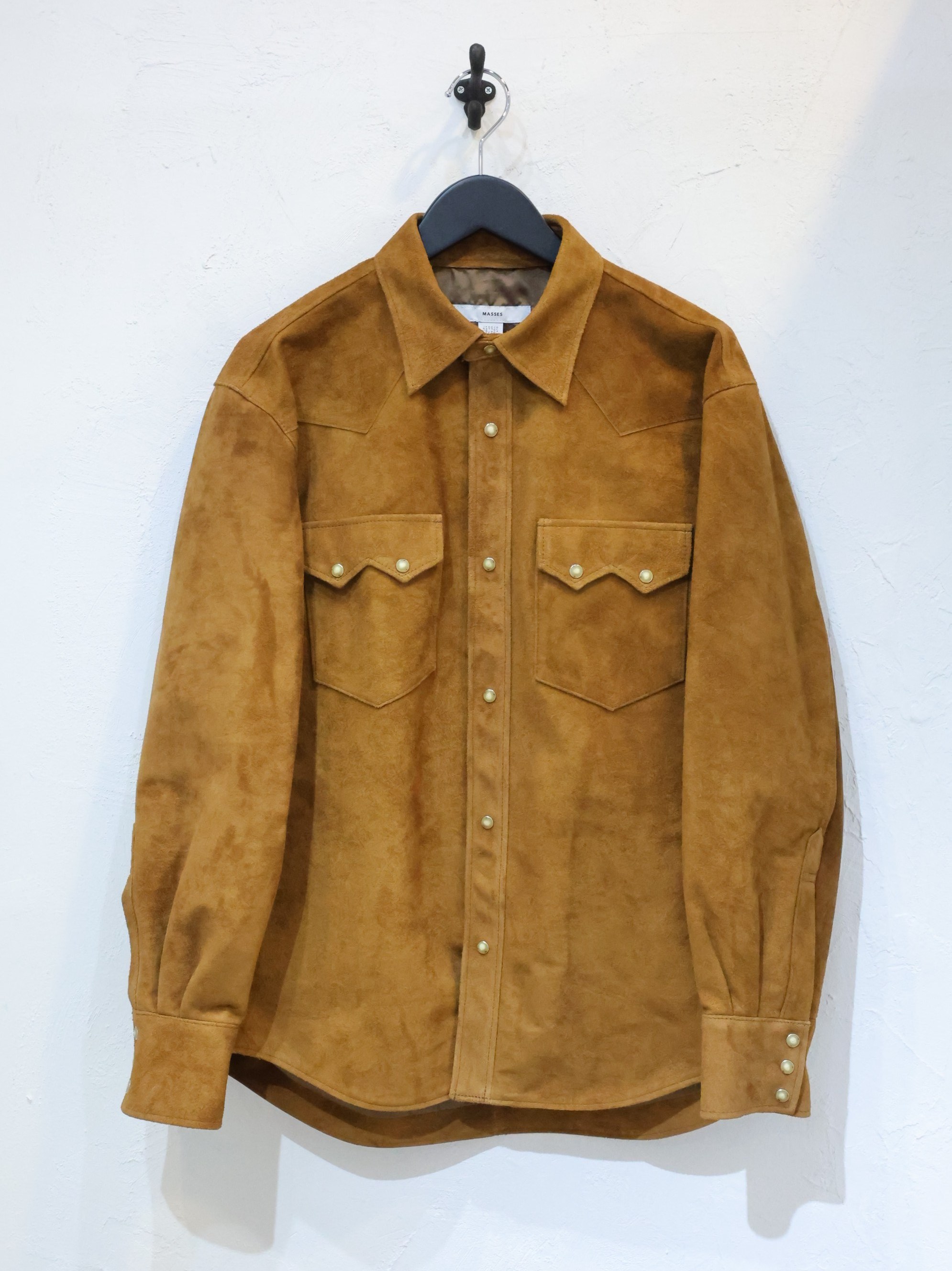 MASSES　「HORSE LEATHER SHIRT SUEDE」　ホースレザー スエードウエスタンシャツ