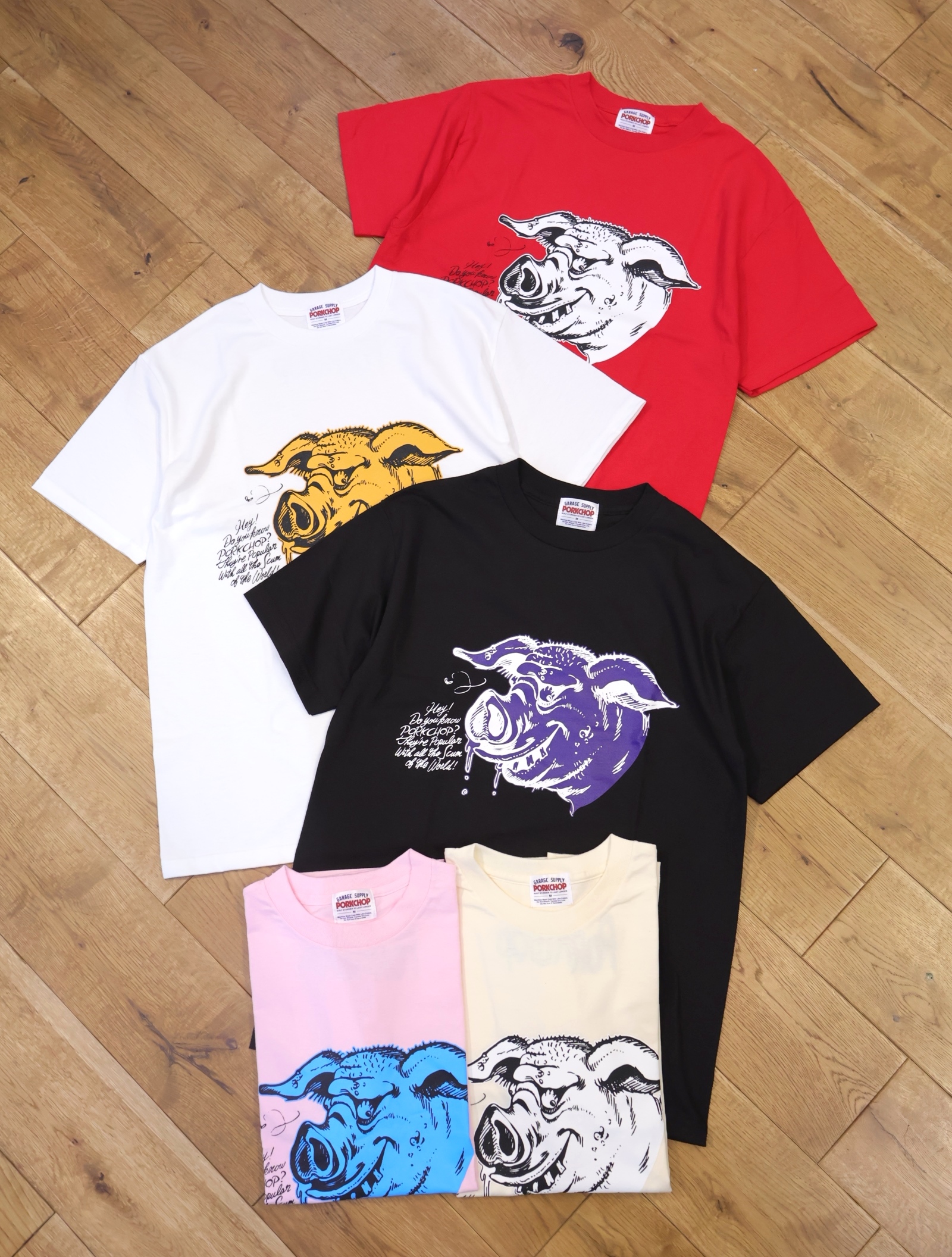 【 5月18日 発売！】PORKCHOP GARAGE SUPPLY　「SCUM TEE」  　プリントティーシャツ