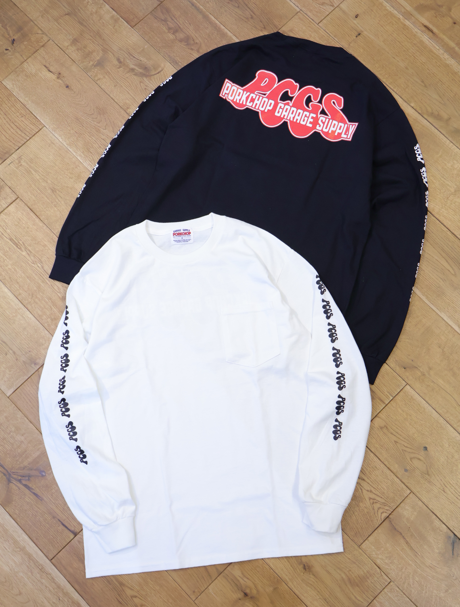 PORKCHOP GARAGE SUPPLY　「PP LOGO L/S TEE」  ロングスリーブ プリントポケットティーシャツ