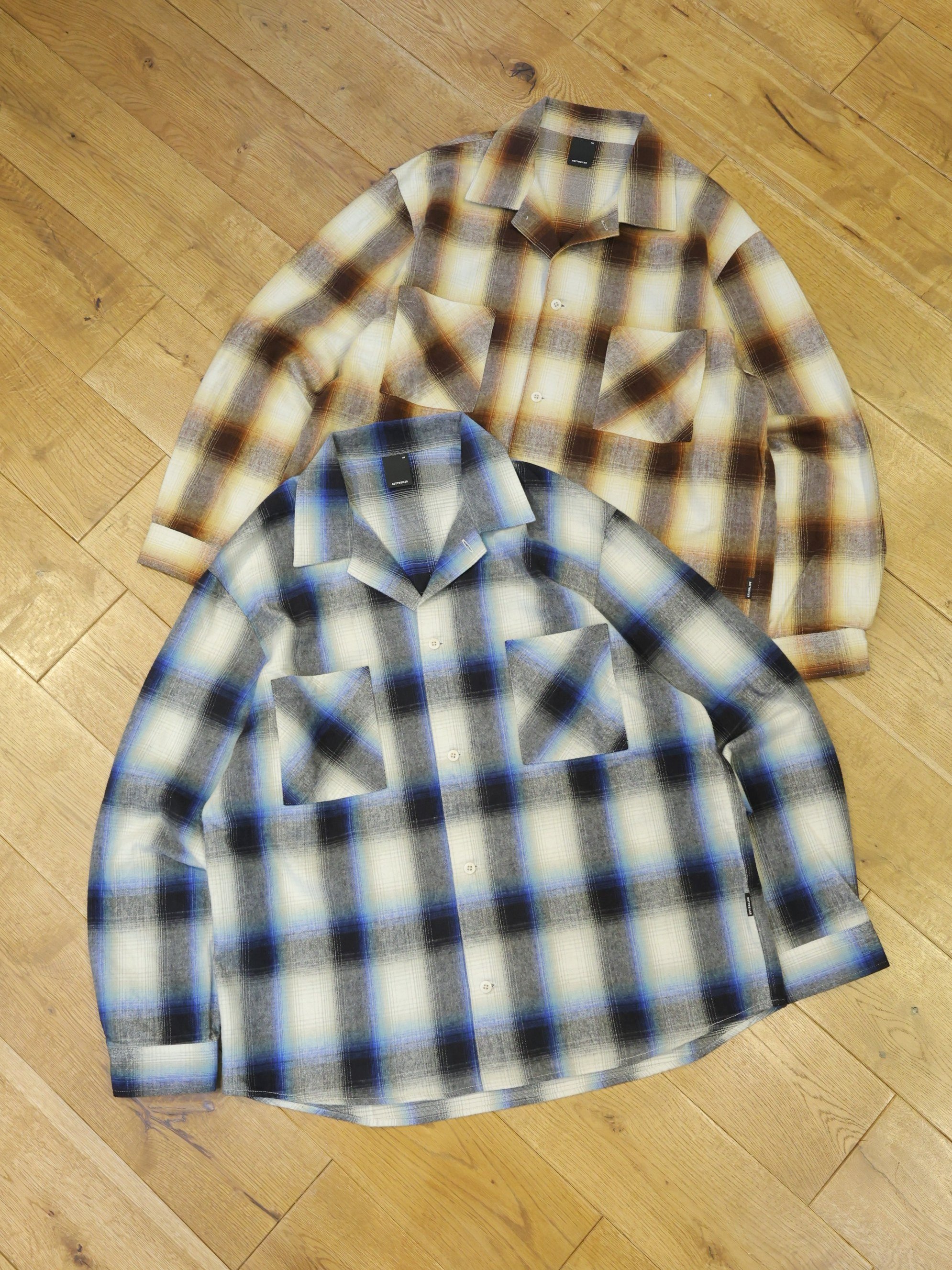 ROTTWEILER 　　「R9 OMBRE CHECK SHIRT」 　オープンカラー チェックシャツ