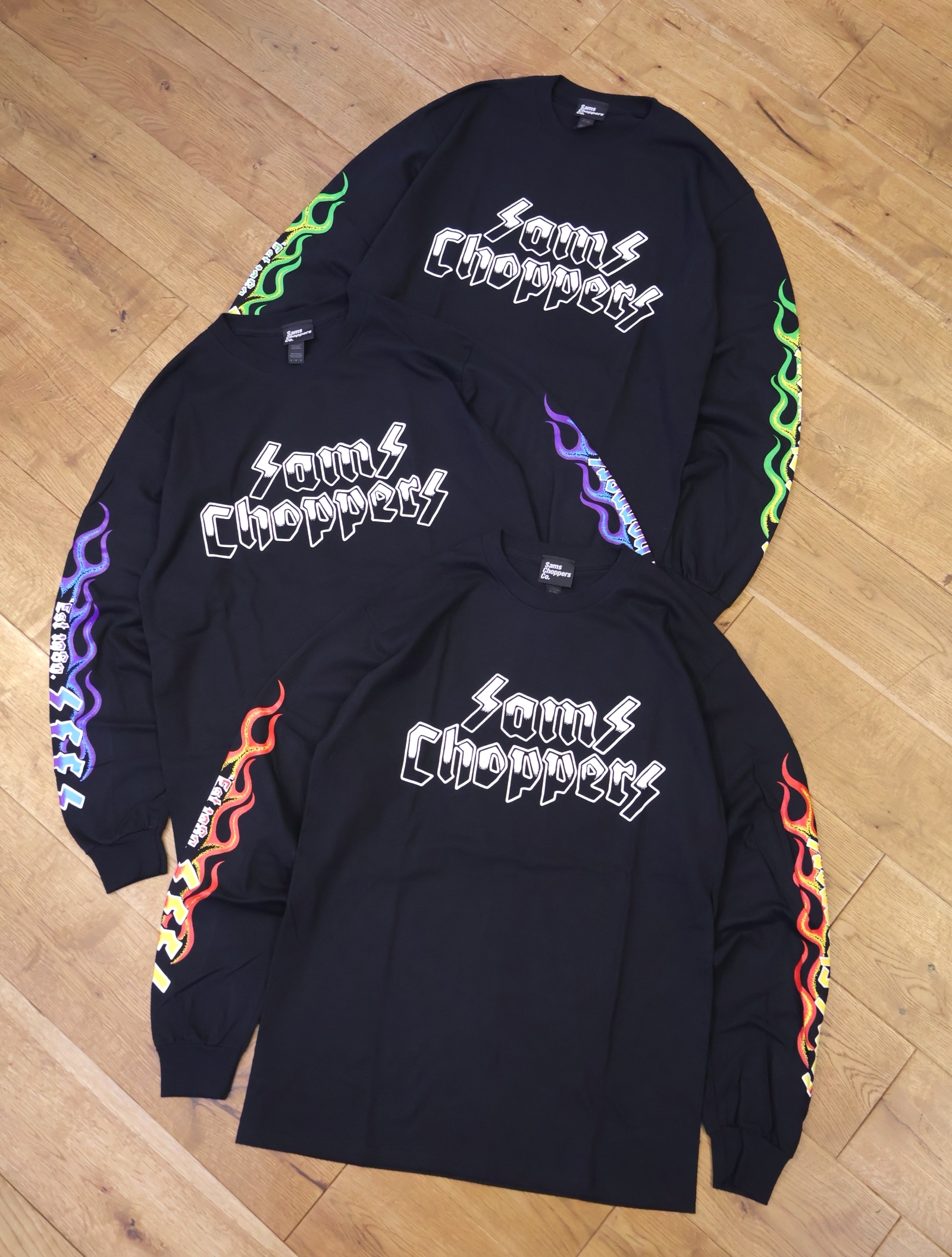 SAMS MOTORCYCLE 「FLAMES LONG SLEEVE TEE」 　プリントロングスリーブティーシャツ