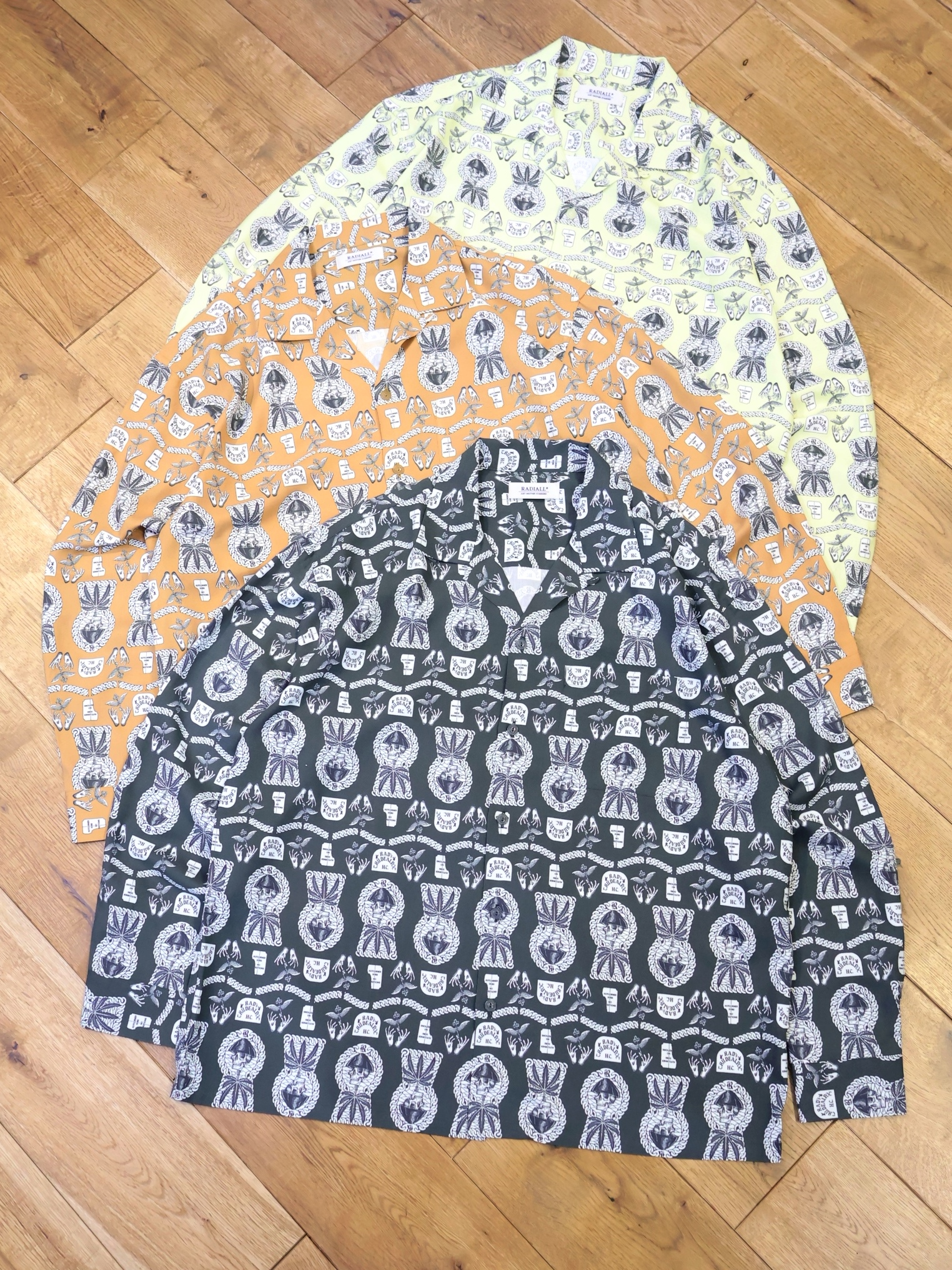 RADIALL　　「COMMUNE - OPEN COLLARED SHIRT L/S」　 レーヨン オープンカラーシャツ