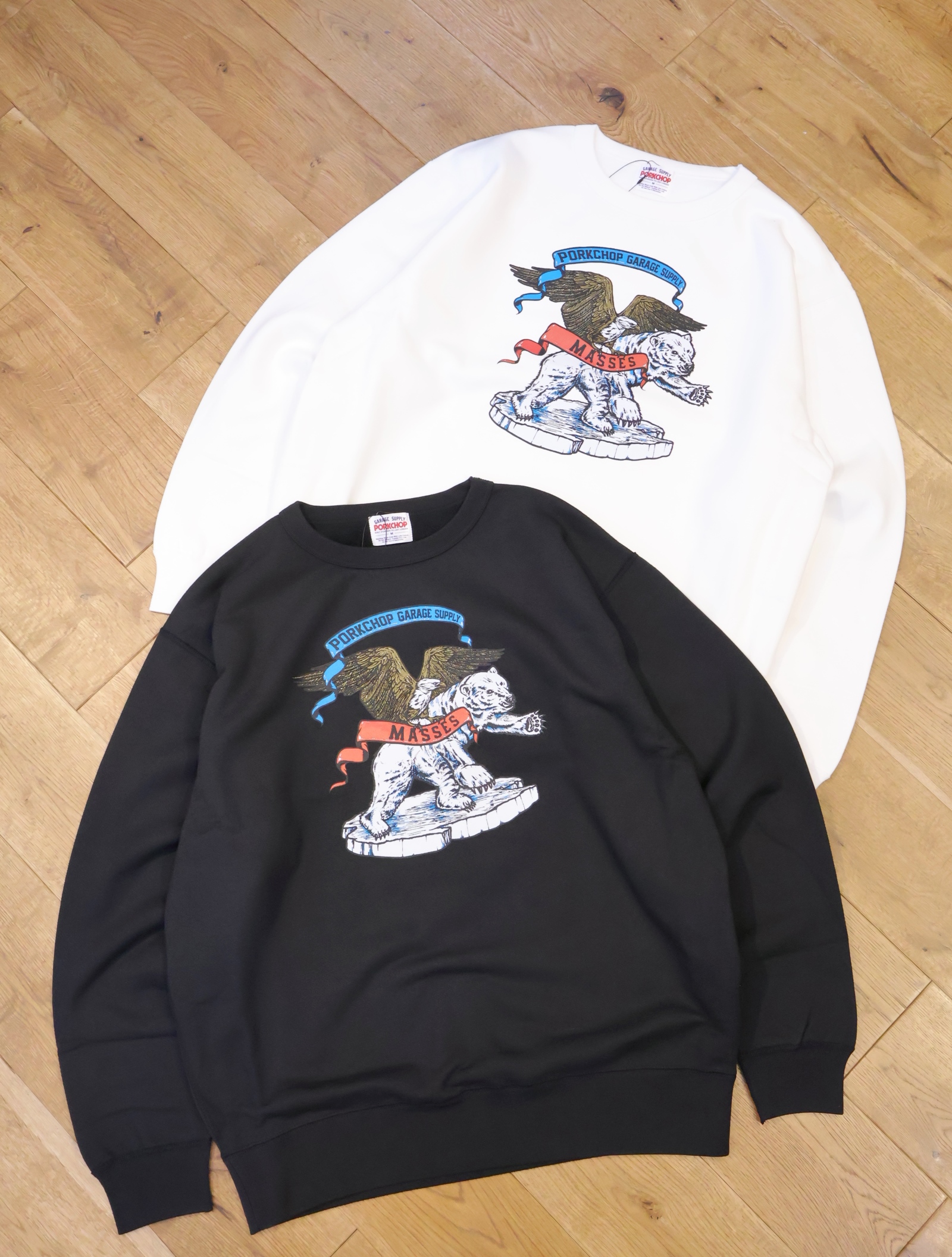 PORKCHOP GARAGE SUPPLY × MASSES　  「SWEAT CREW POLAR BEAR P」   クルーネックスウェット