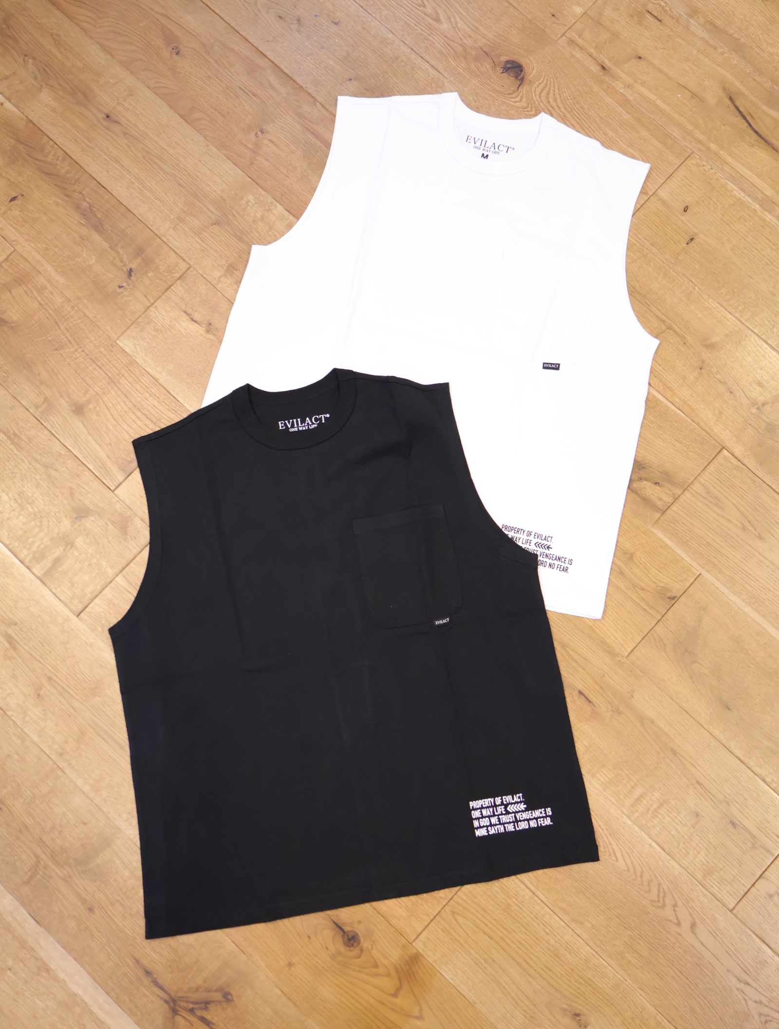 EVILACT 　　「2PAC NS」　2パック ポケットノースリーブティーシャツ