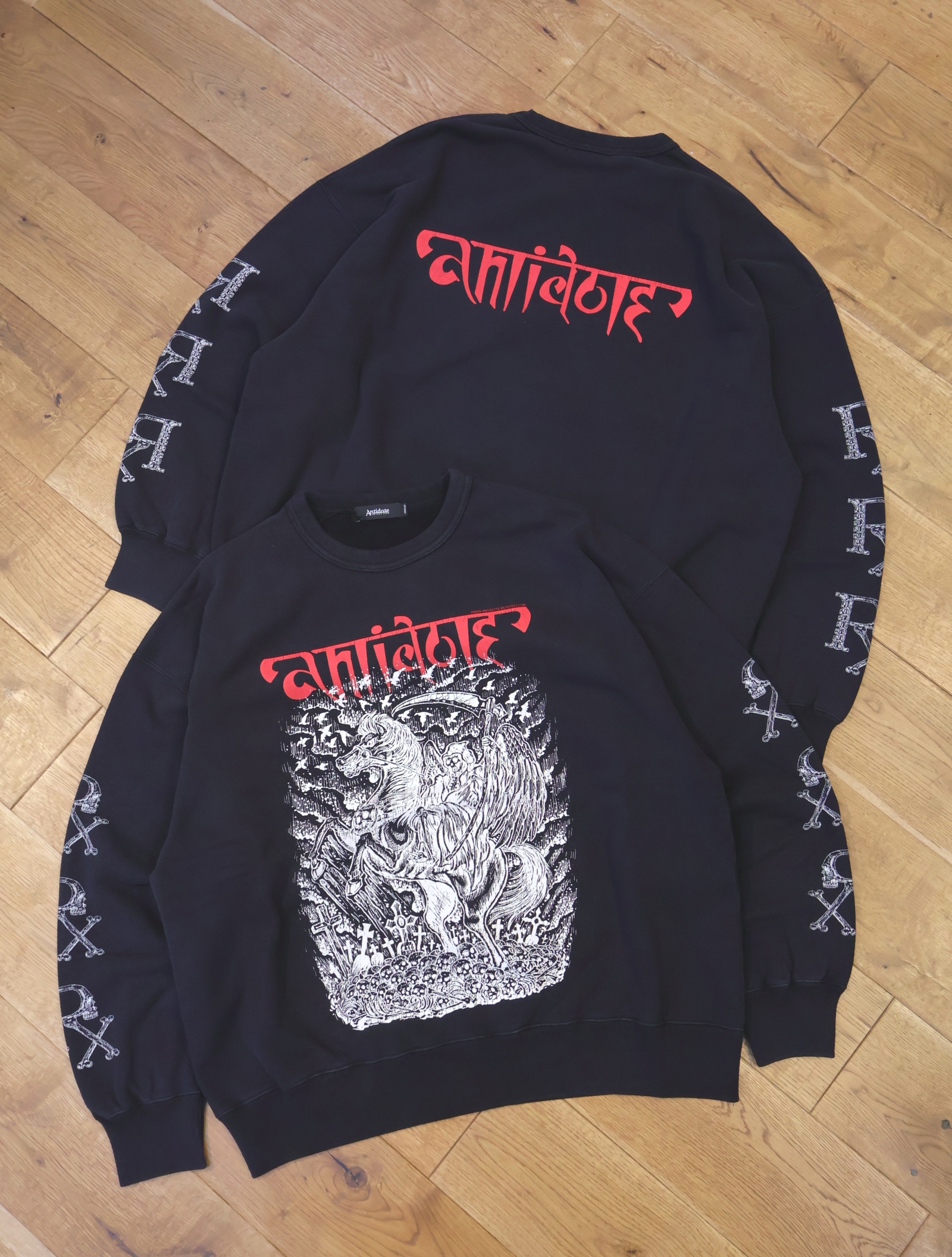 ANTIDOTE BUYERS CLUB　「Fade Wash Crewneck Sweatshirt(Grim Reaper)」　フェードウォッシュ クルーネックスウェット