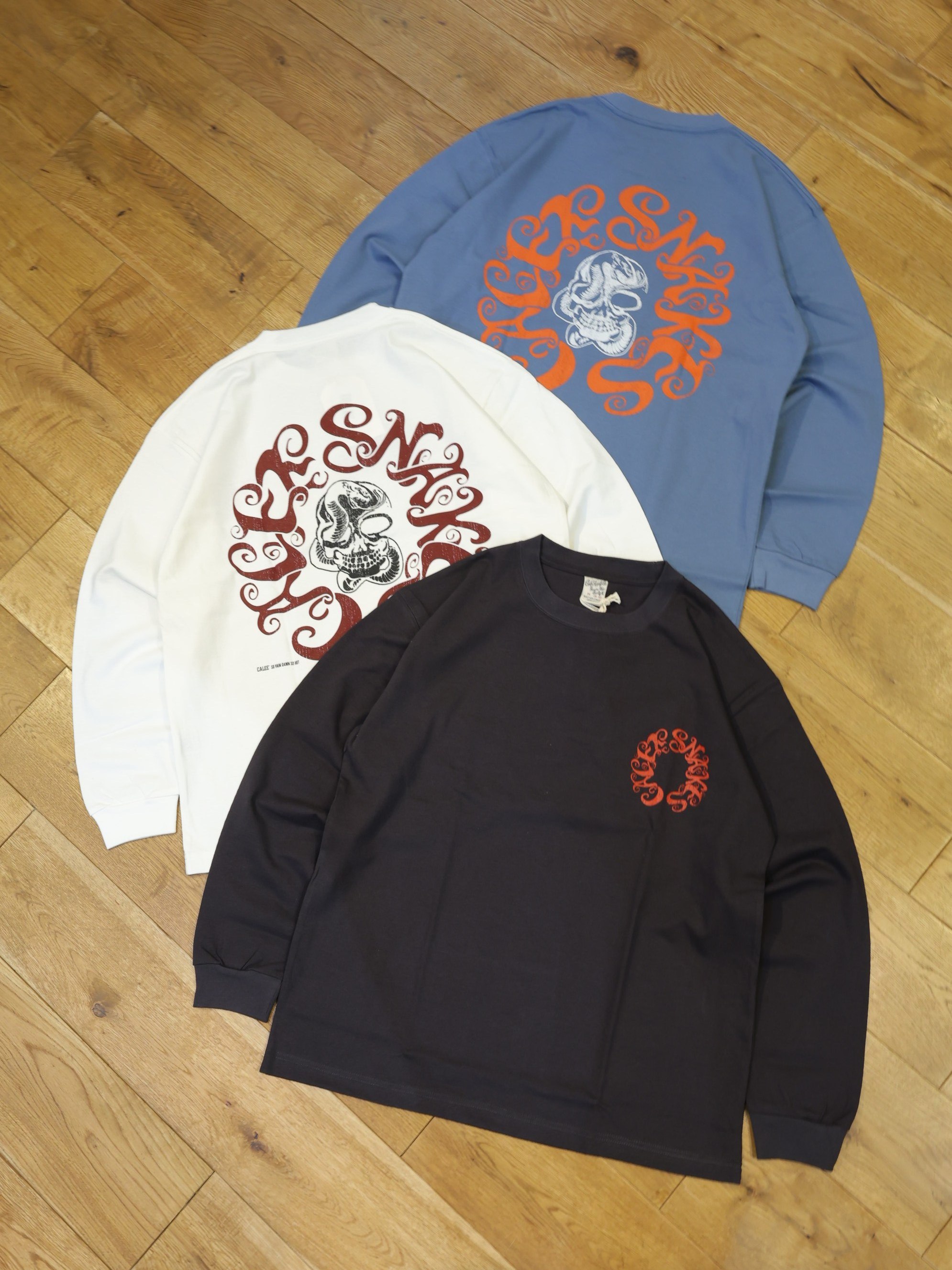 CALEE 「VIVINTAGE TYPE CALEE SNAKES L/ S TEE」 プリントロングスリーブティーシャツ