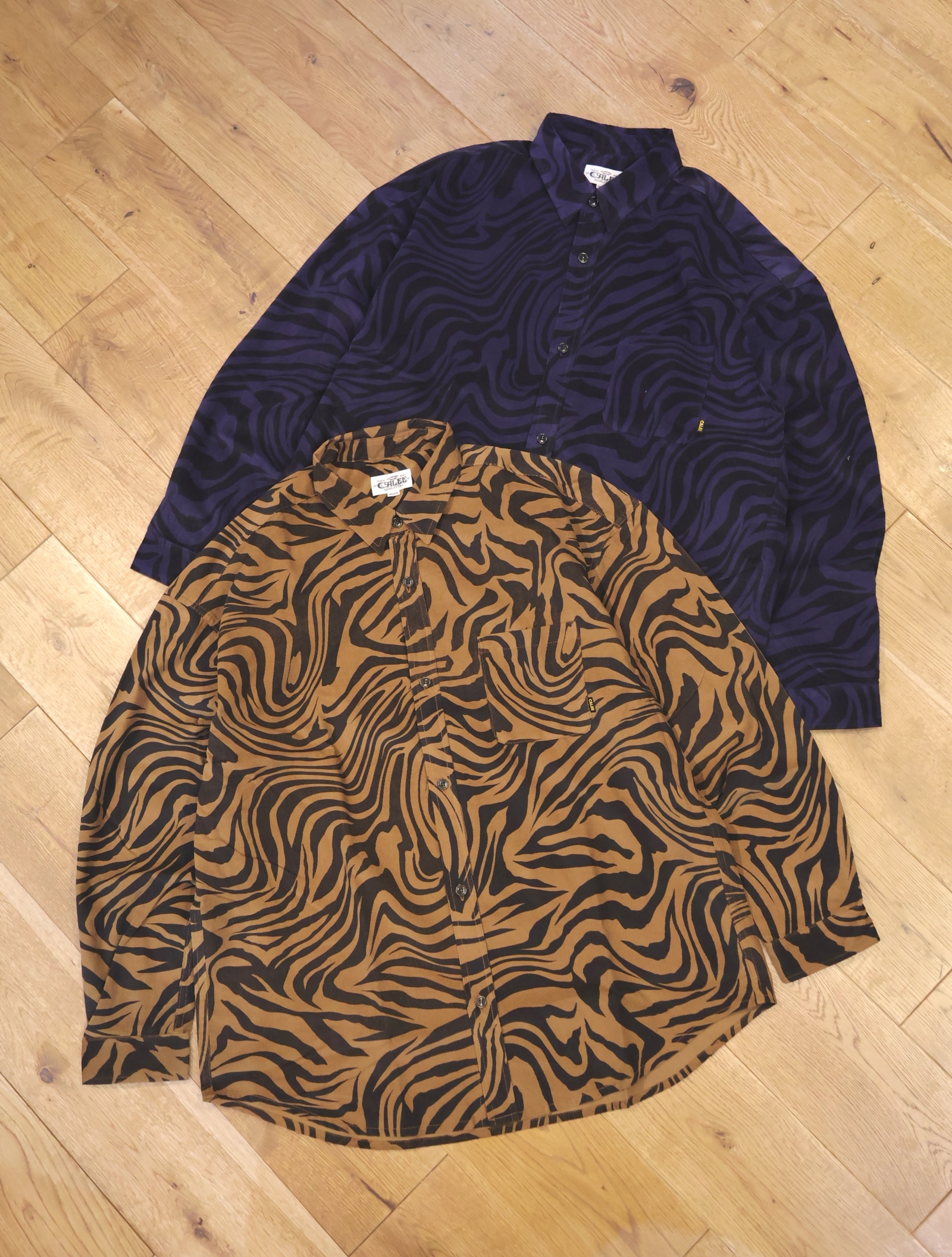 CALEE　　「ZEBRA PATTERN CORDUROY OVER SH」　　オーバーシルエット コーデュロイシャツ