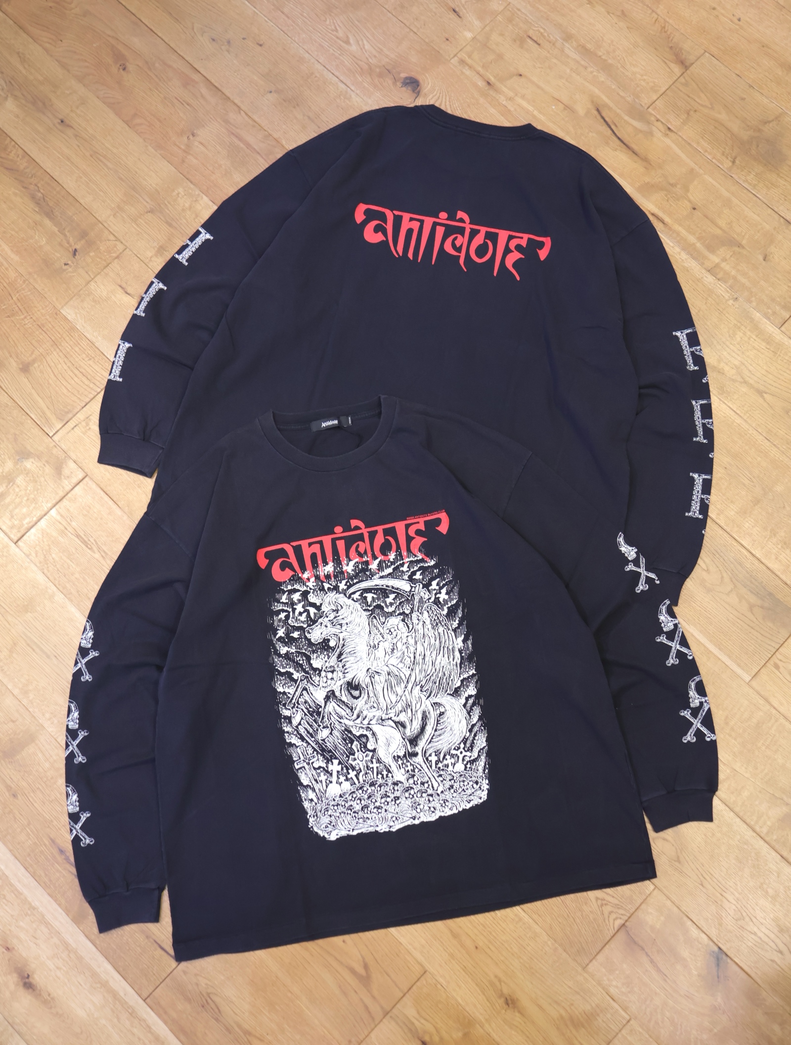 ANTIDOTE BUYERS CLUB　　「Fade Wash L/S Tee (Grim Reaper)」　　フェードウォッシュ ワイドシルエットロングスリーブティーシャツ