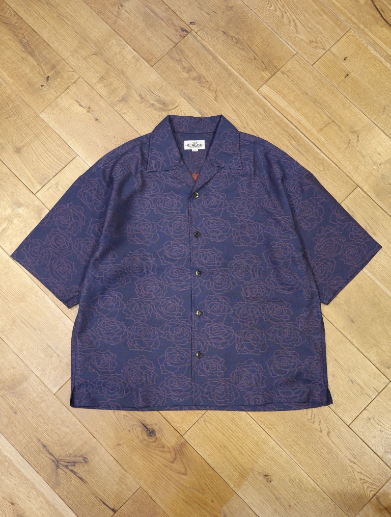 CALEE 　「5 LENGHT ROSE PATTERN JACQUARD SH」 ジャガード オープンカラーシャツ
