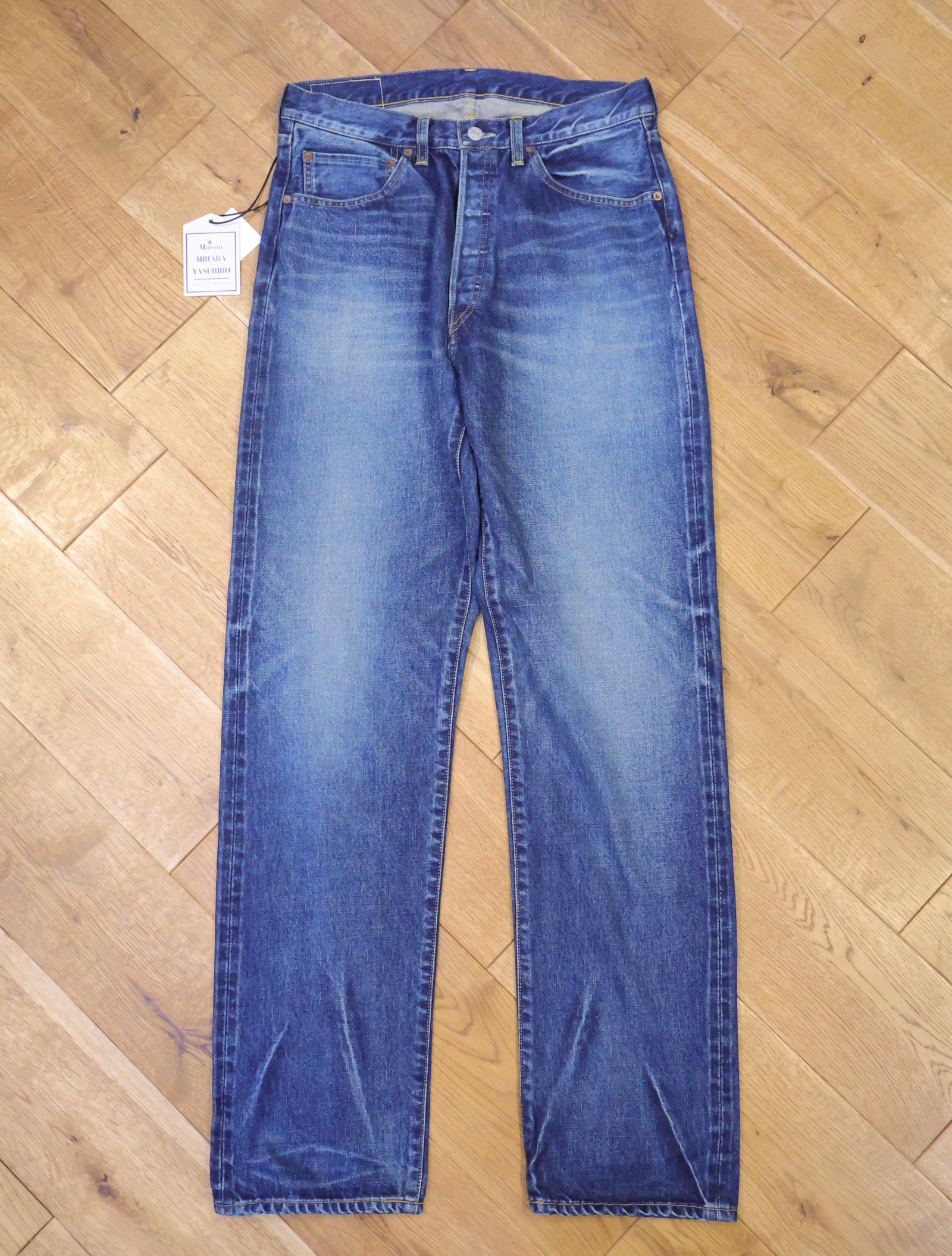MASSES × Maison MIHARA YASUHIRO　「DENIM PANTS HARD WASH MMY」　ヴィンテージ加工 スリムストレートデニムパンツ