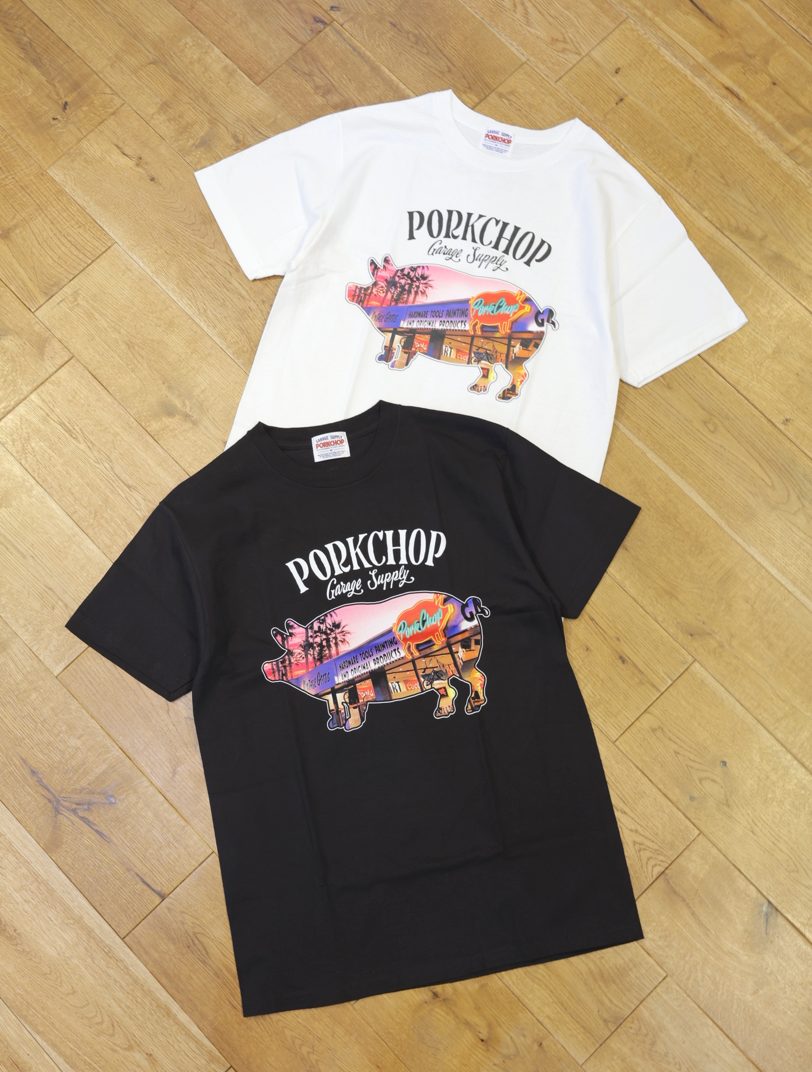 【6月14日 発売！】PORKCHOP GARAGE SUPPLY　「PORK STORE TEE」  プリントティーシャツ