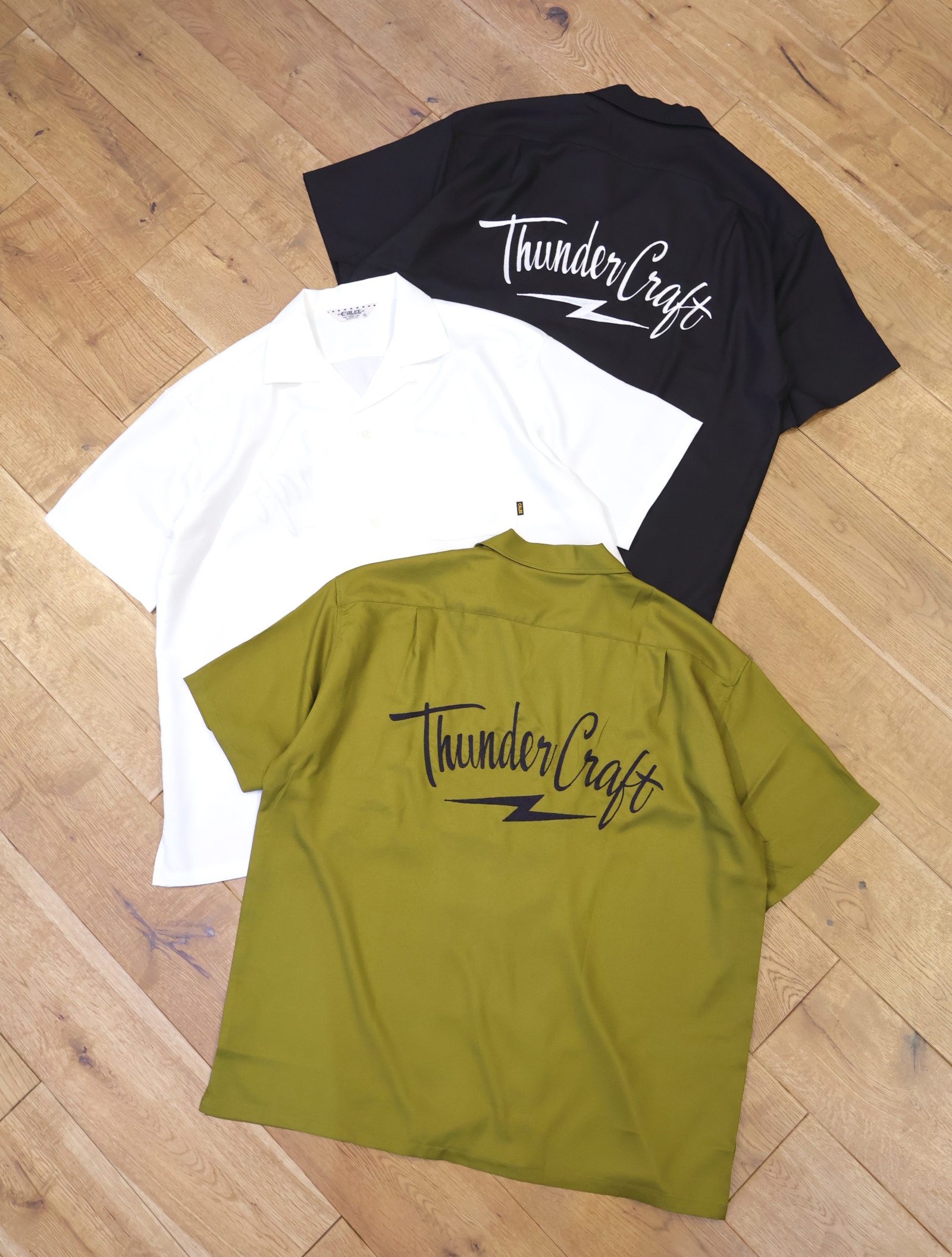 CALEE 　　「THUNDER CRAFT OPEN COLLAR SH ＜EXCLUSIVE＞」    オープンカラーレーヨンシャツ