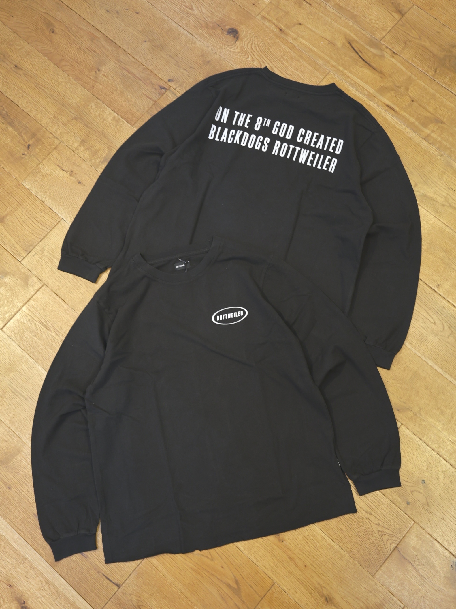 ROTTWEILER 　　「R9 GOD LS TEE」 　ピグメントプリントロングスリーブティーシャツ