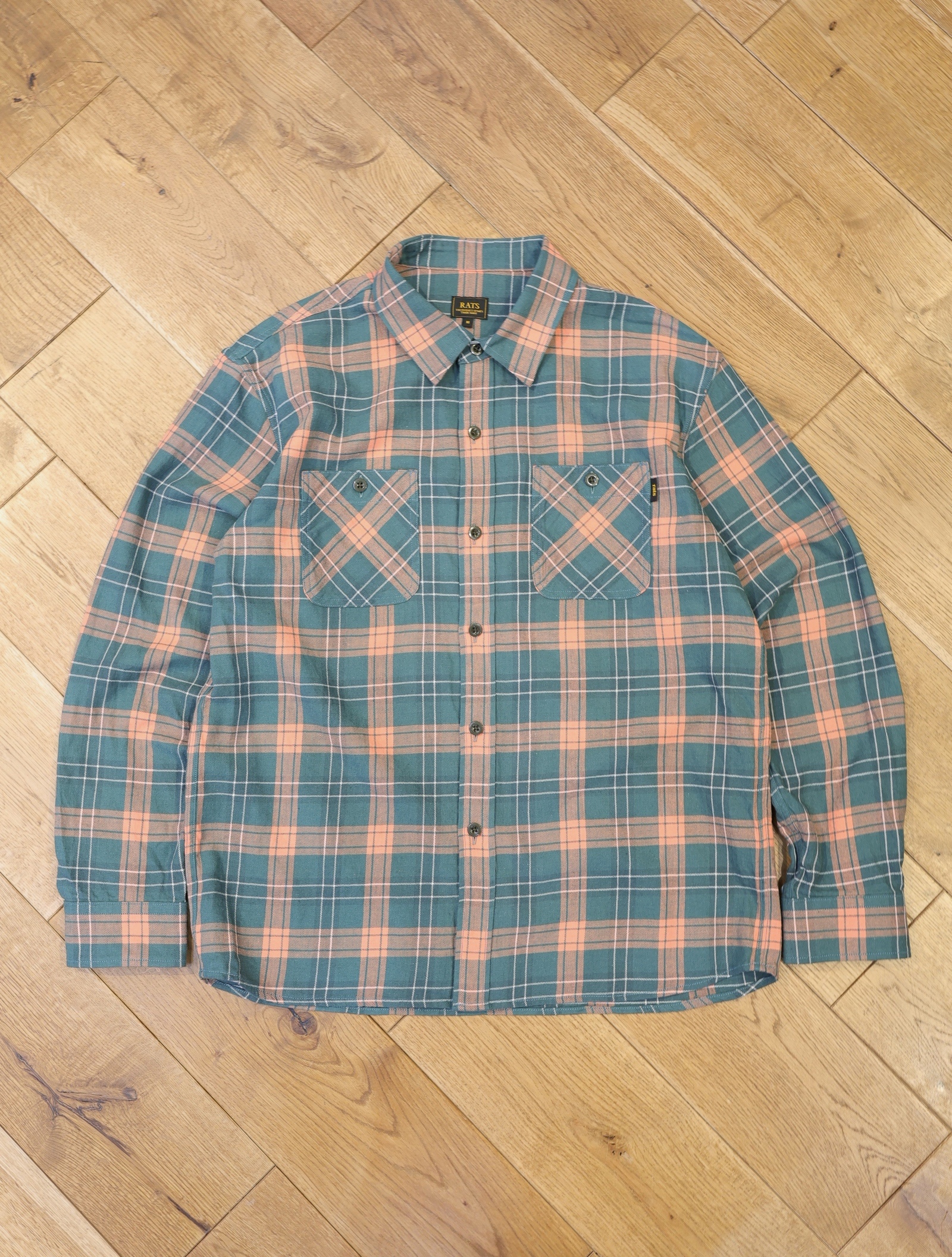 RATS　　「COTTON LINEN CHECK SHIRT」　　レギュラーカラーチェックシャツ