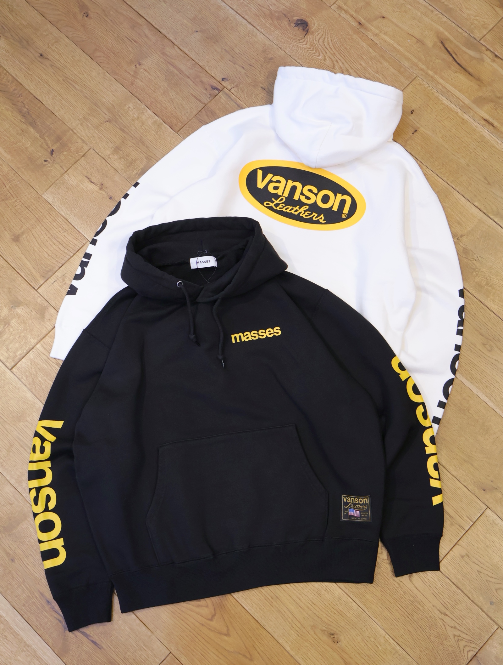 MASSES × VANSON　「VANSON × MASSES SWEAT HOODED」　　プルオーバースウェットフーディー