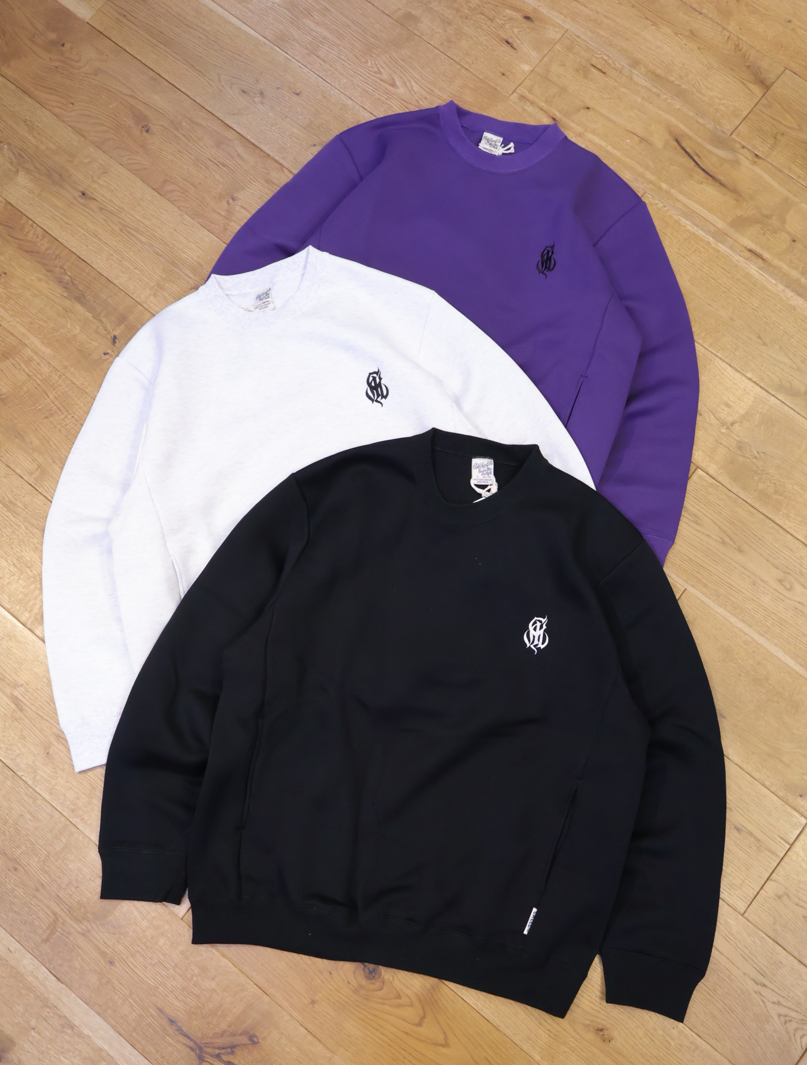 CALEE　　「HIGH GAUGE DOUBLE KNIT CREW NECK SW」　　ダンボールニットクルーネックスウェット