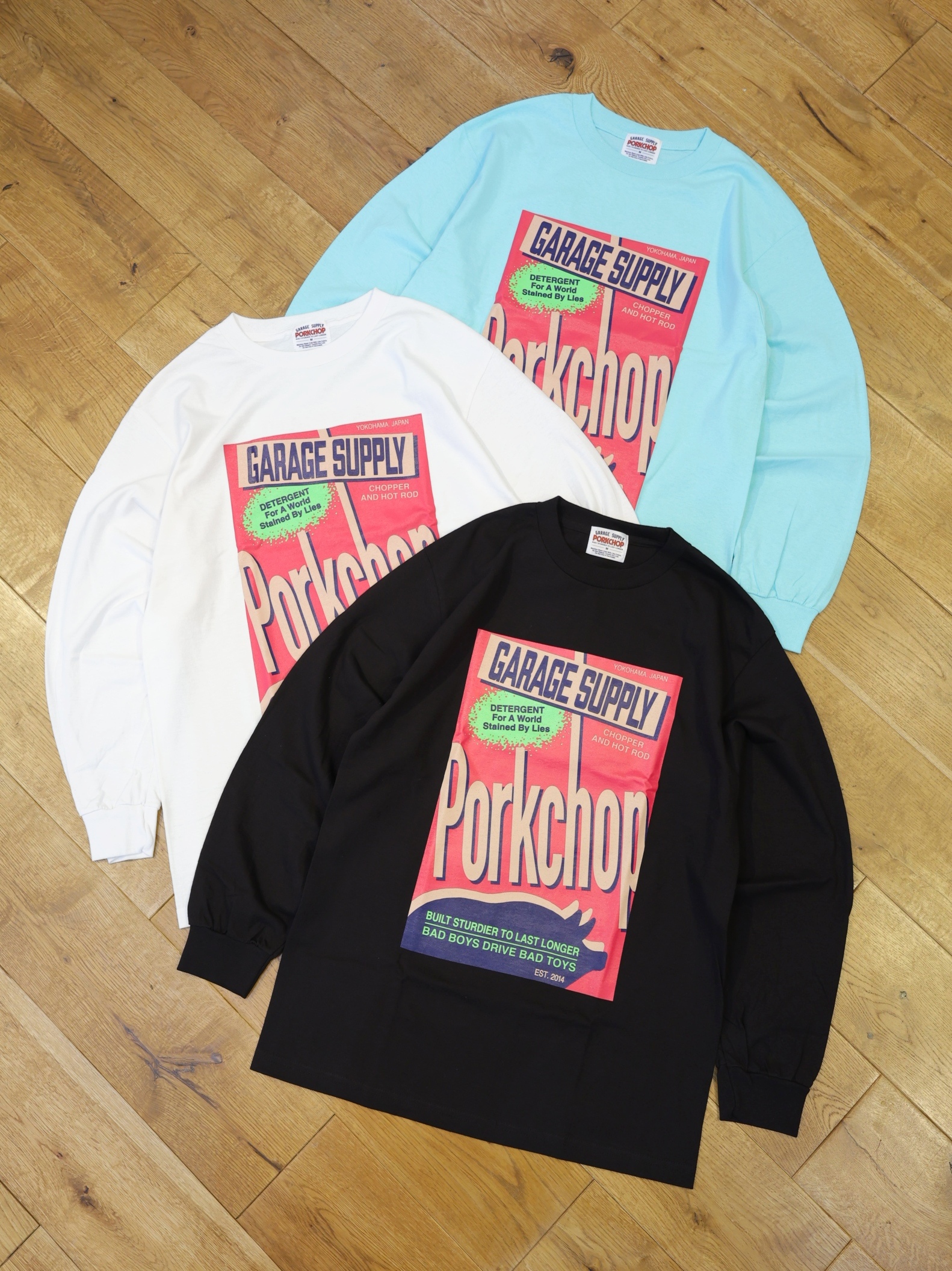 【8月30日 発売！】PORKCHOP GARAGE SUPPLY　「PORKCHOP GARAGE SUPPLY　「DETERGENT L/S TEE」 ロングスリーブプリントティーシャツ